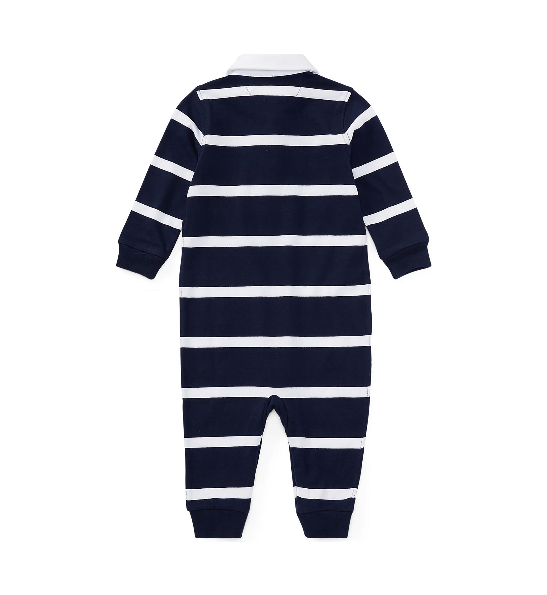 Baby Boys Striped Cotton Rugby Coveralls