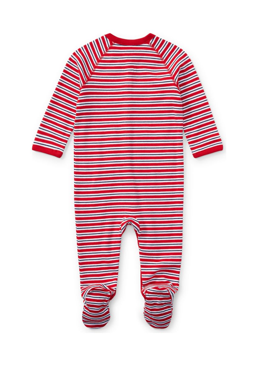 Baby Boys Striped Cotton Coveralls 
