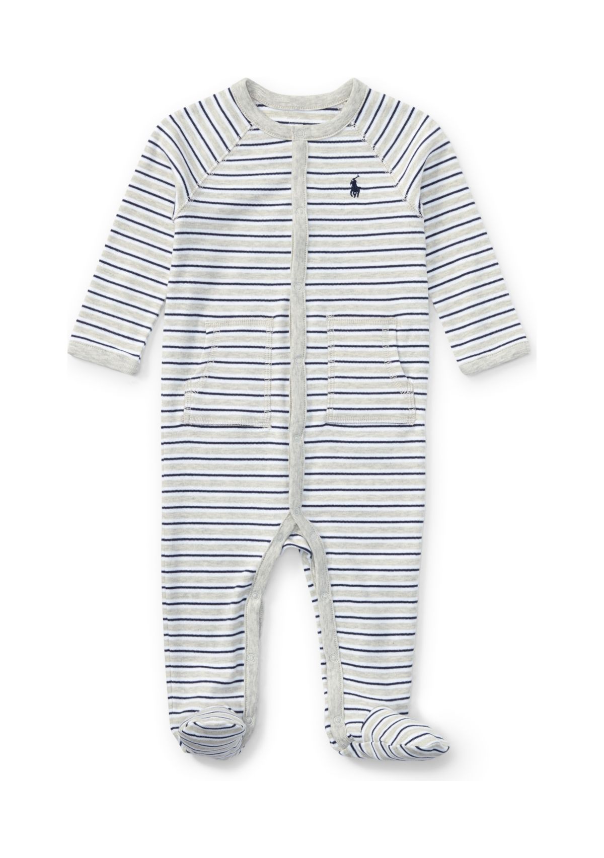 Baby Boys Striped Cotton Coveralls 