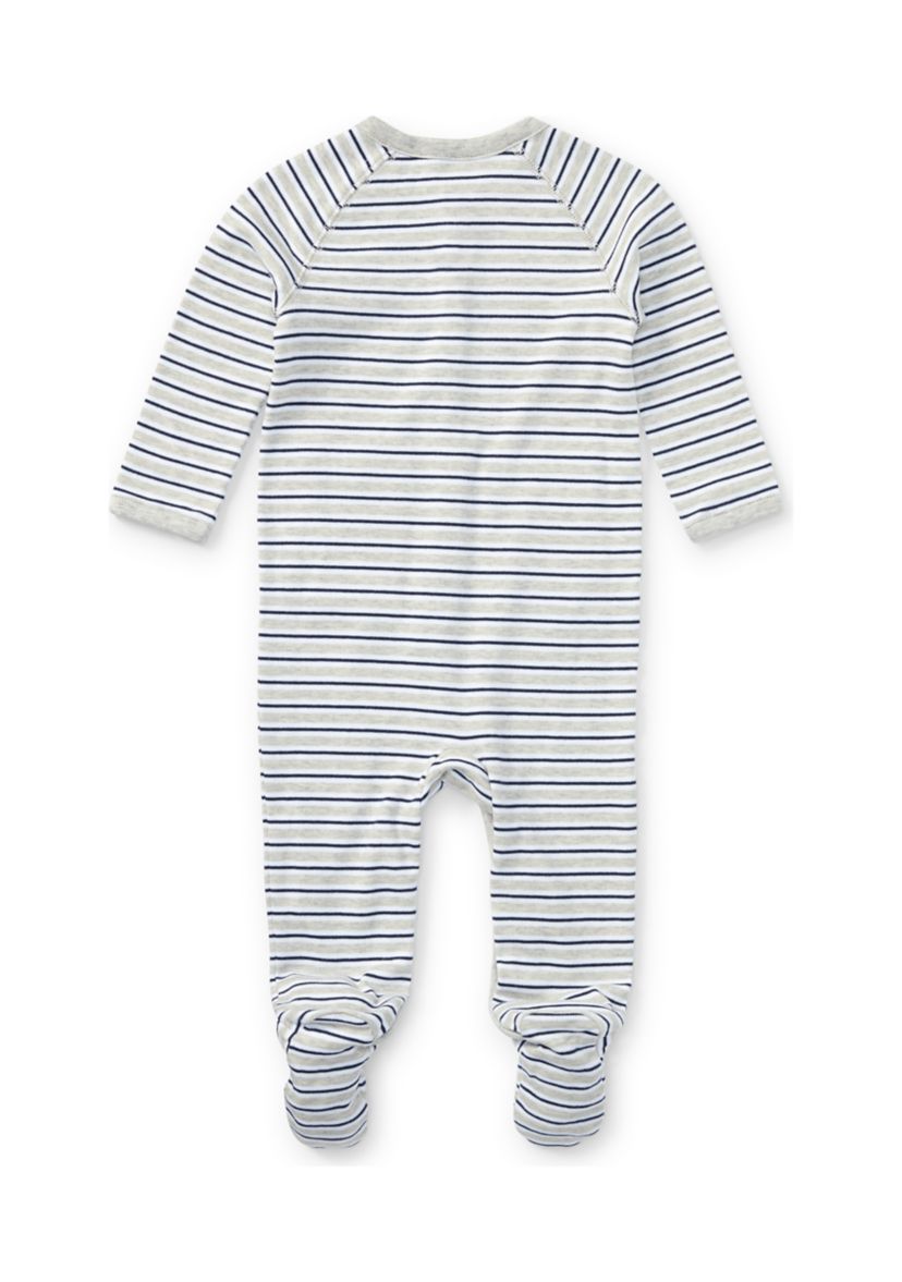 Baby Boys Striped Cotton Coveralls 