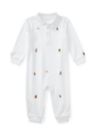 Baby Boys Embroidered Cotton Coveralls