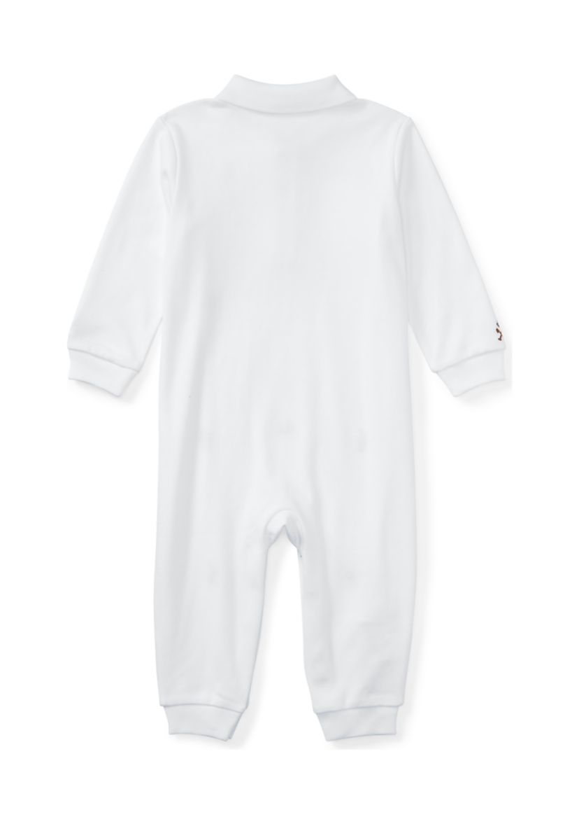 Baby Boys Embroidered Cotton Coveralls