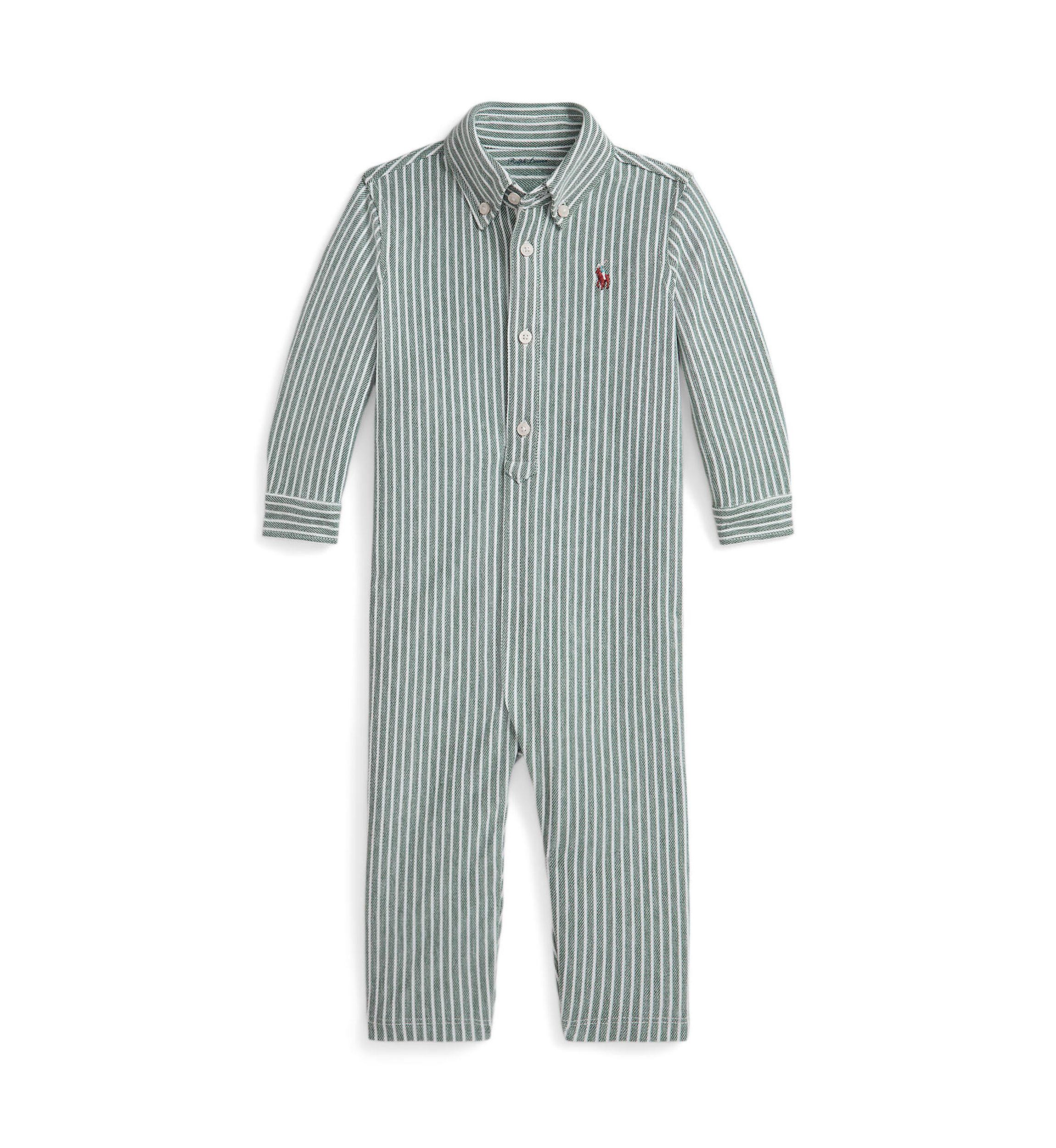 Baby Boys Striped Knit Oxford Coverall