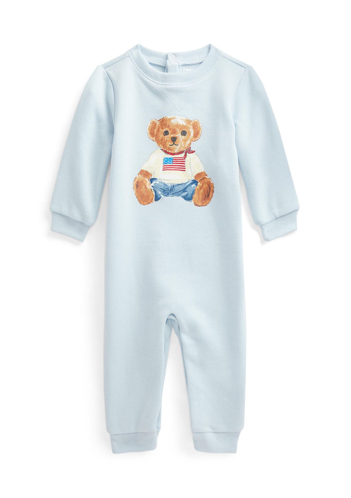 Baby Boys Polo Bear Fleece Coveralls 
