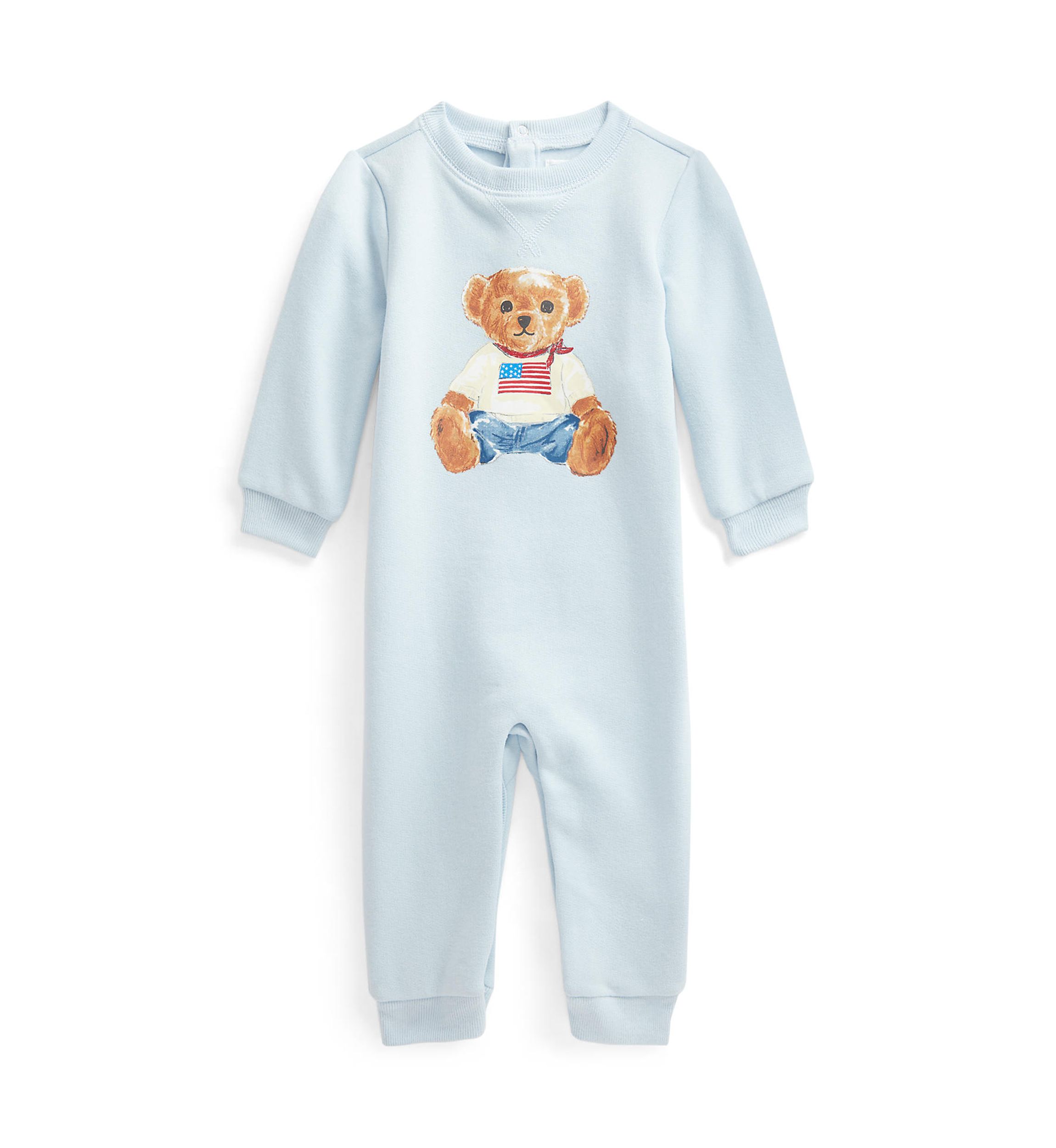 Baby Boys Polo Bear Fleece Coveralls 