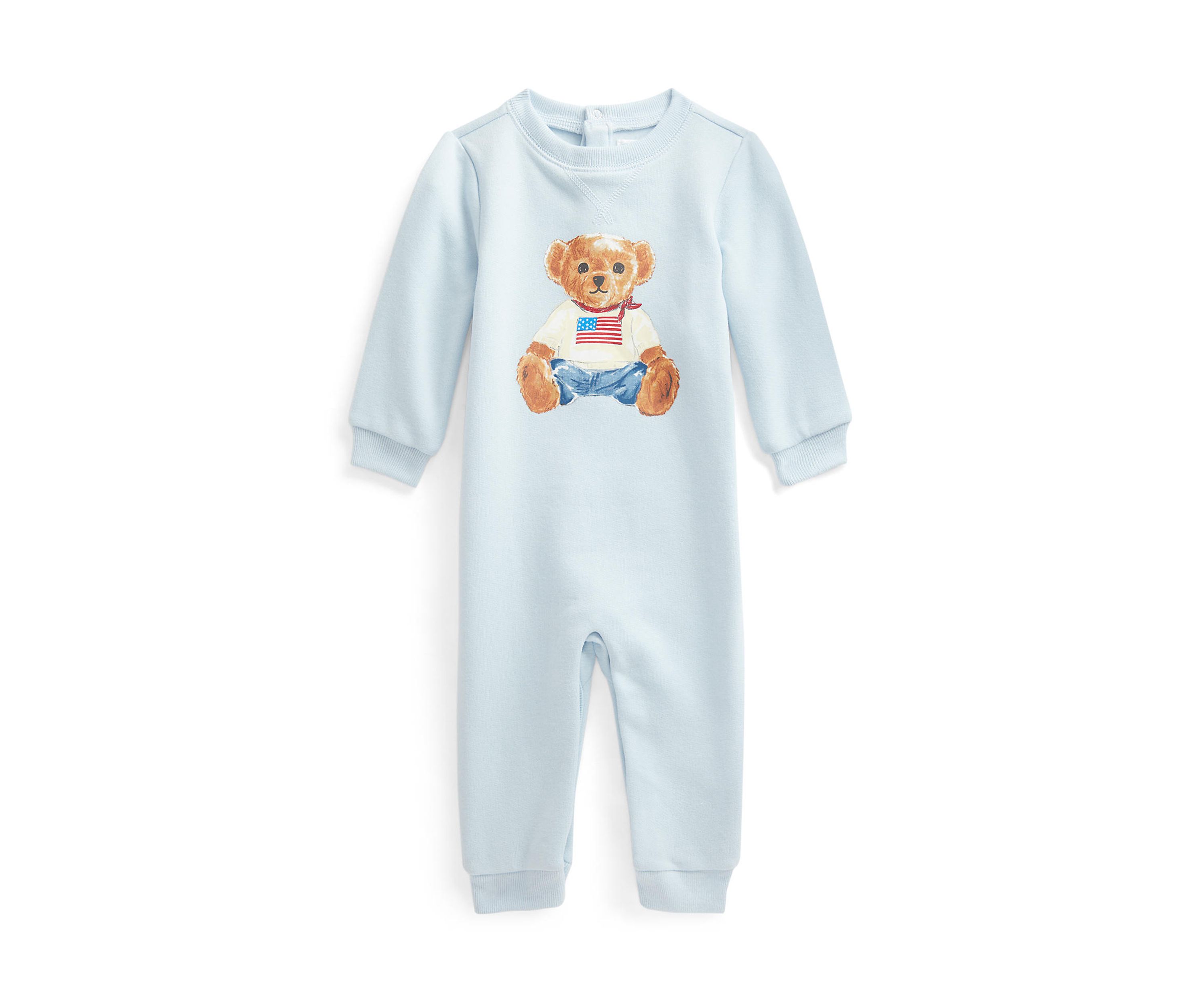 Baby Boys Polo Bear Fleece Coveralls 