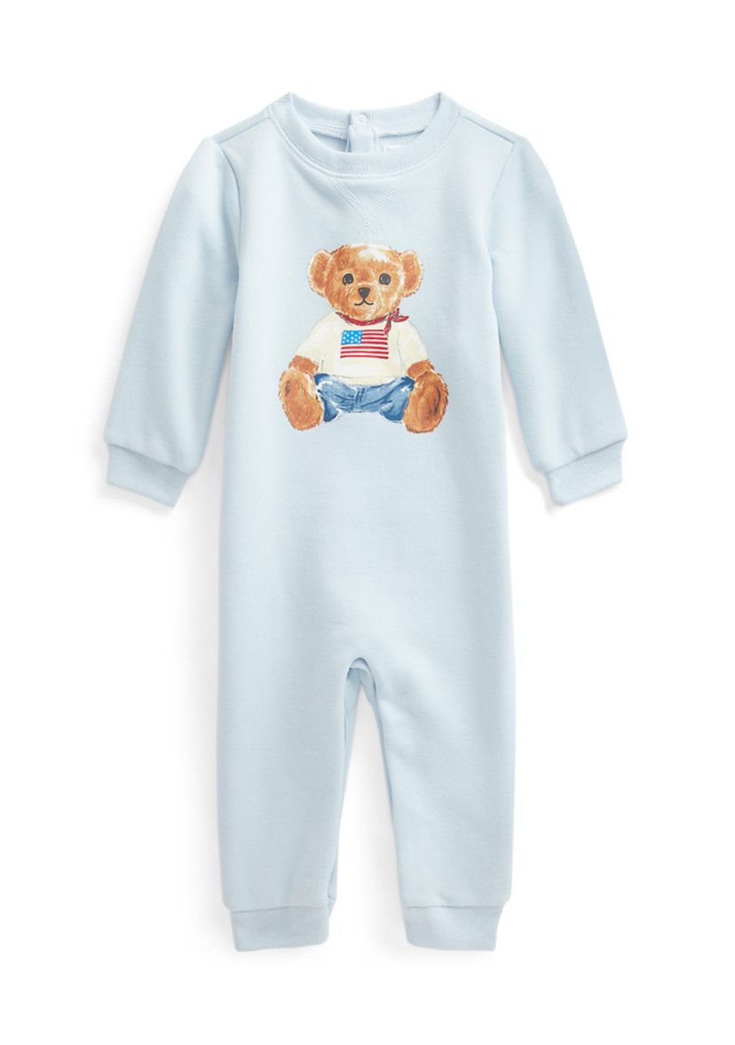 Baby Boys Polo Bear Fleece Coveralls 