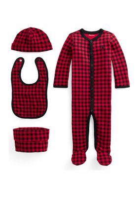 Ralph Lauren Childrenswear Baby Buffalo Check 4-Piece Gift Set | belk