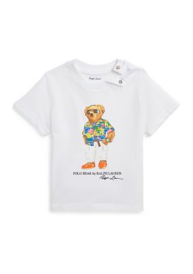 Ralph Lauren Childrenswear Baby Boys Polo Bear Cotton Jersey T-Shirt, White, 18 Months -  0196231567525