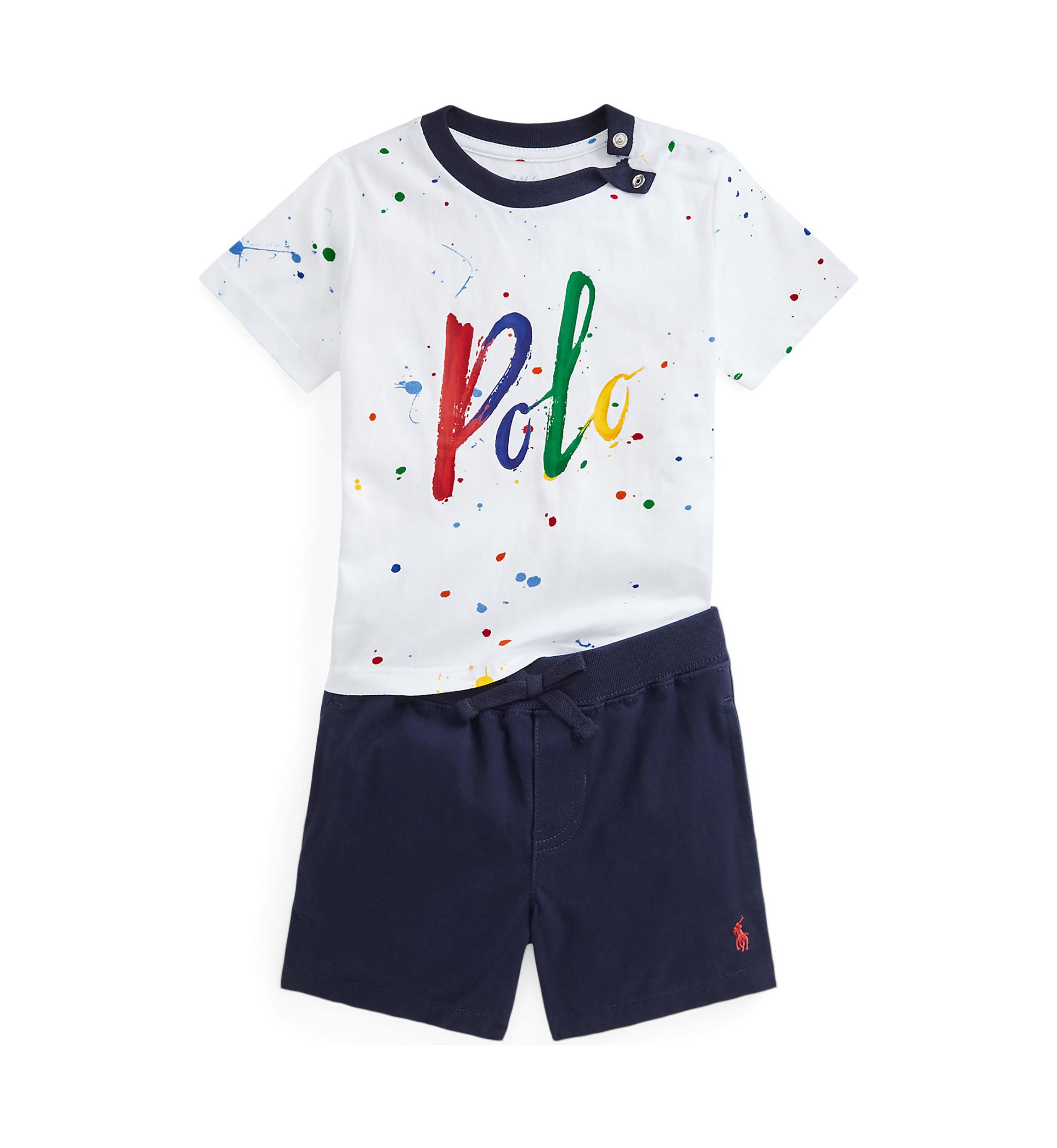 Baby Boys Logo Cotton Tee & Poplin Short Set 