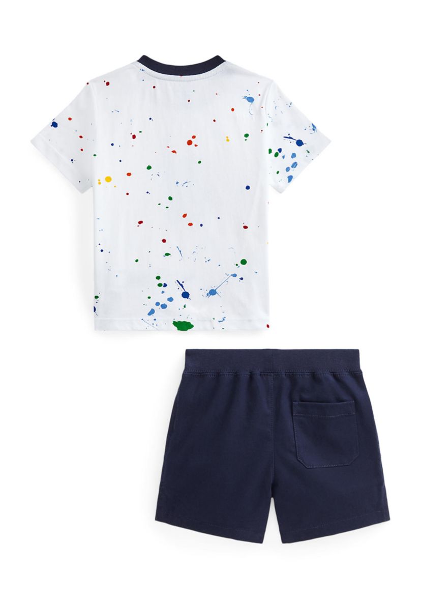 Baby Boys Logo Cotton Tee & Poplin Short Set 