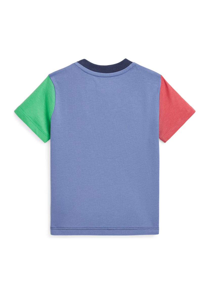 Baby Boys Color Blocked Cotton Pocket T-Shirt