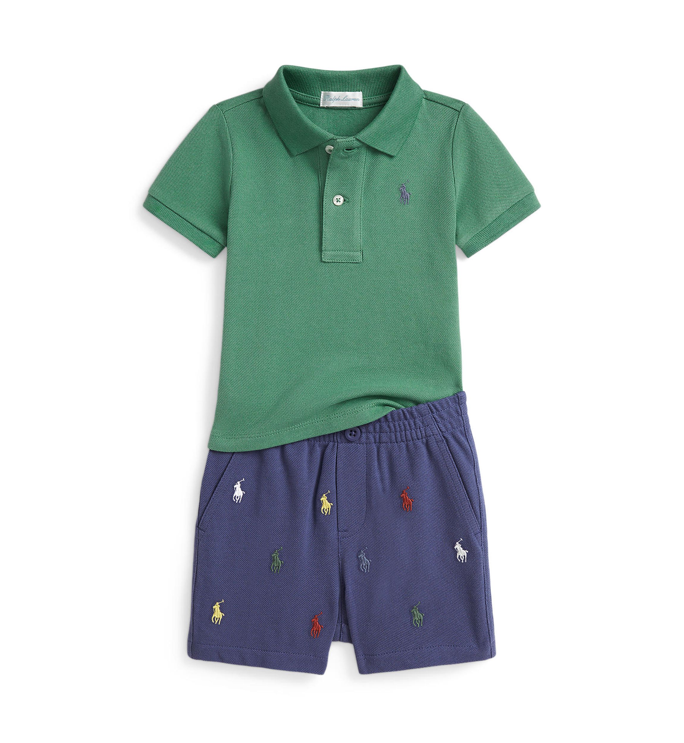 Baby Boys Mesh Polo Shirt & Short Set