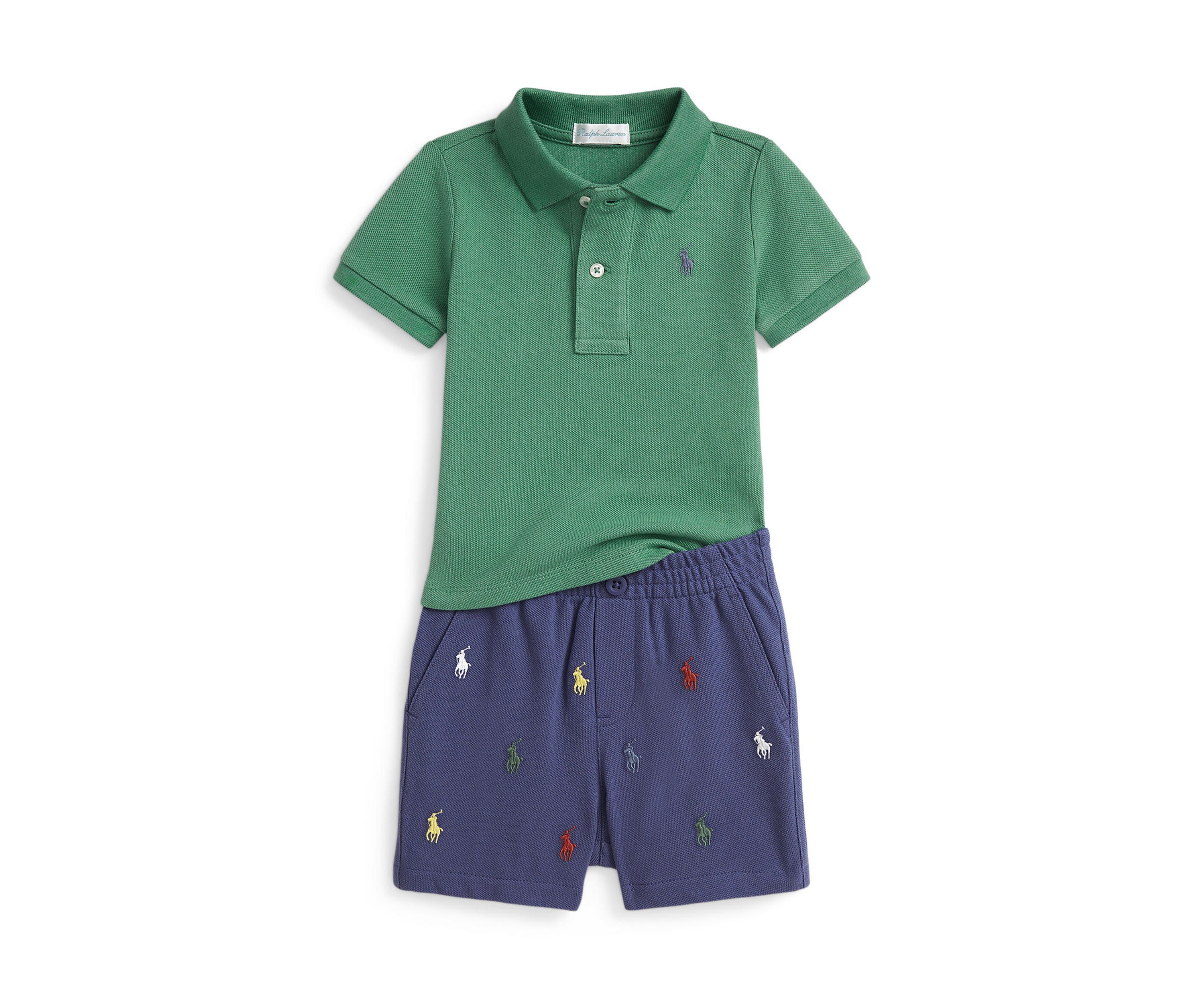 Baby Boys Mesh Polo Shirt & Short Set