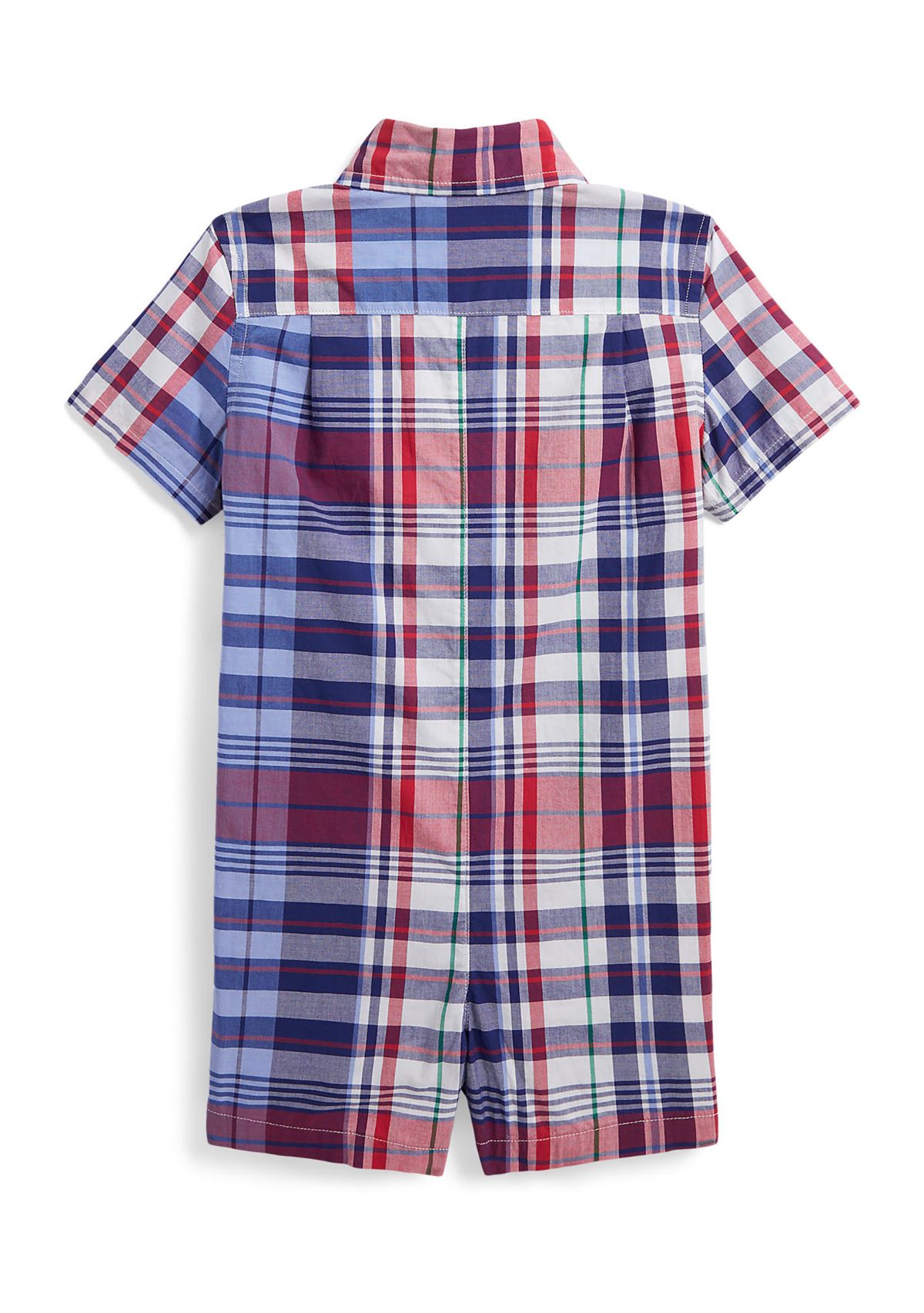 Baby Boys Plaid Cotton Poplin Shortall