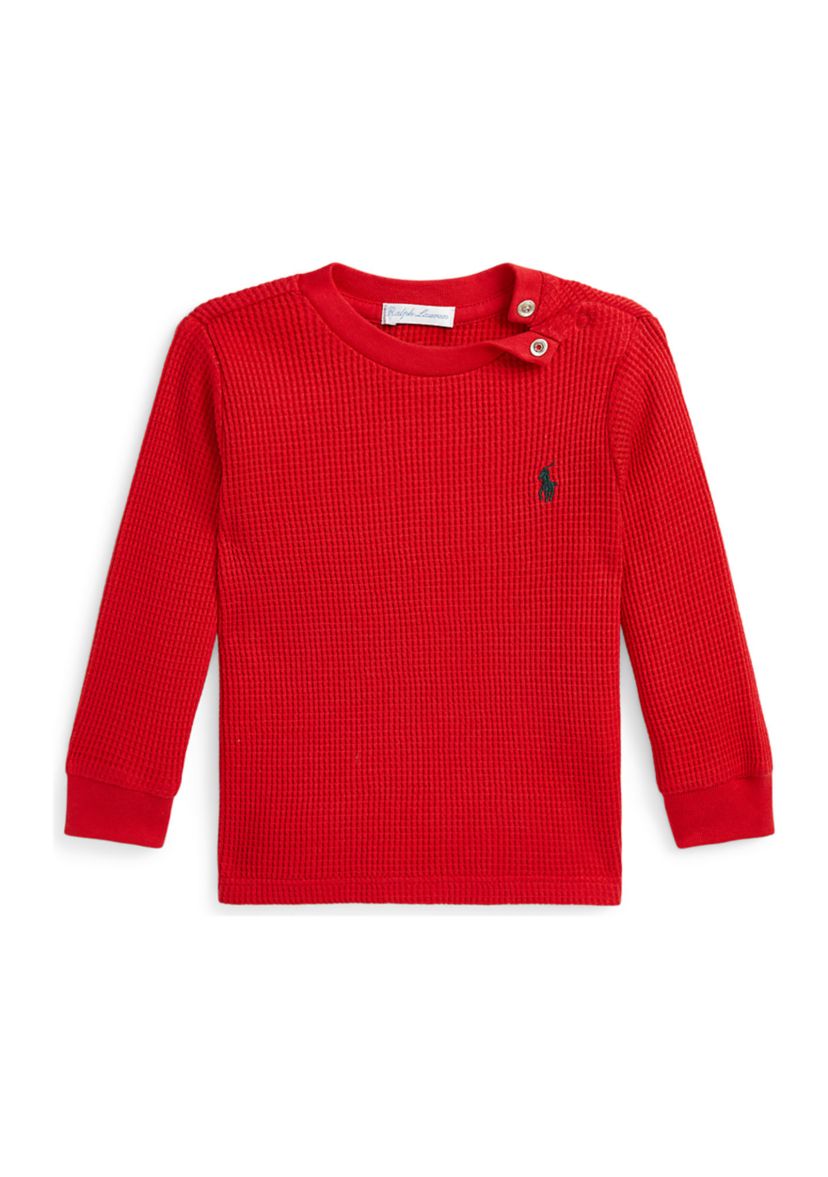 Baby Boys Waffle Knit Cotton Long Sleeve T-Shirt