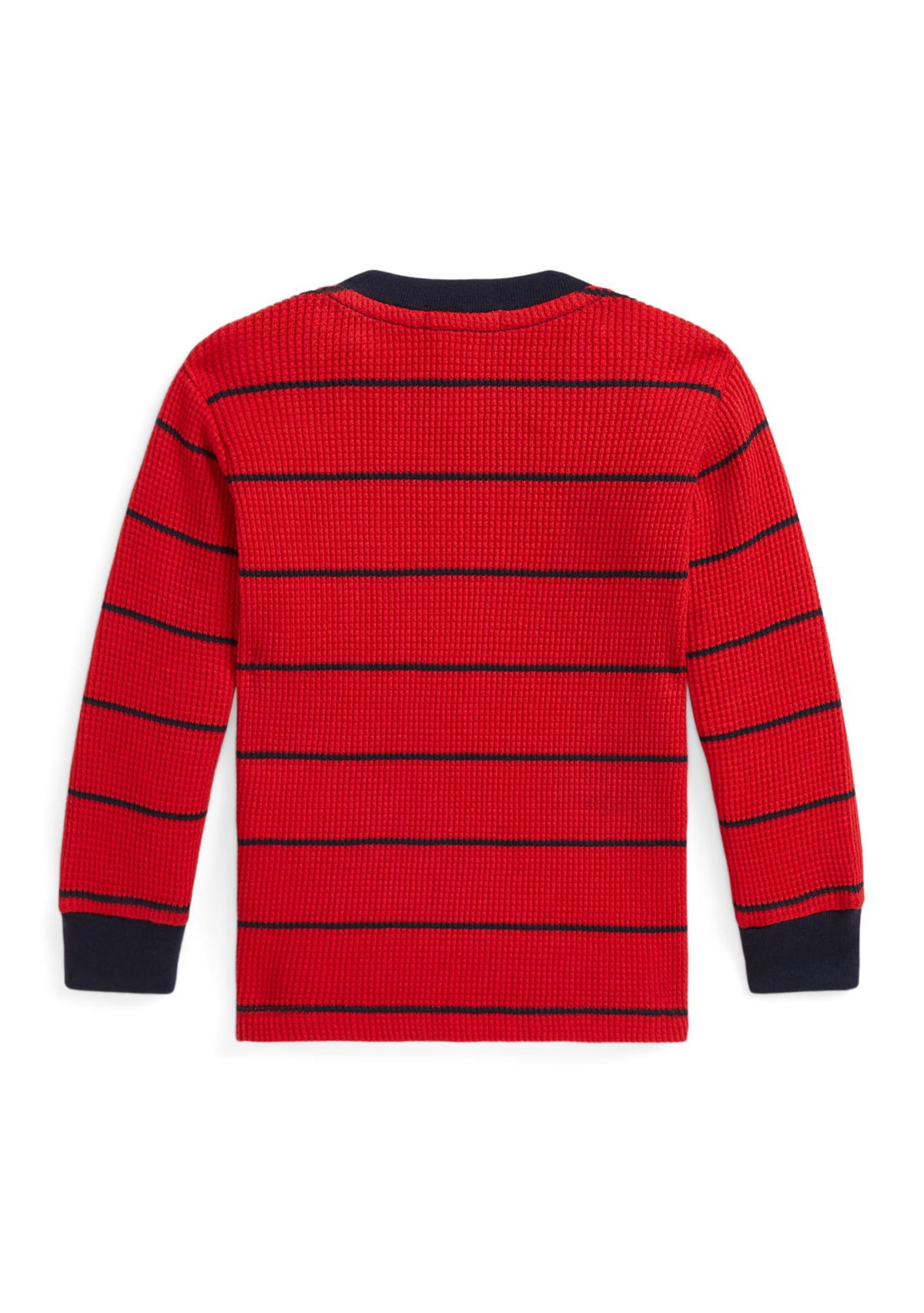 Baby Boys Striped Waffle Cotton Long Sleeve T-Shirt