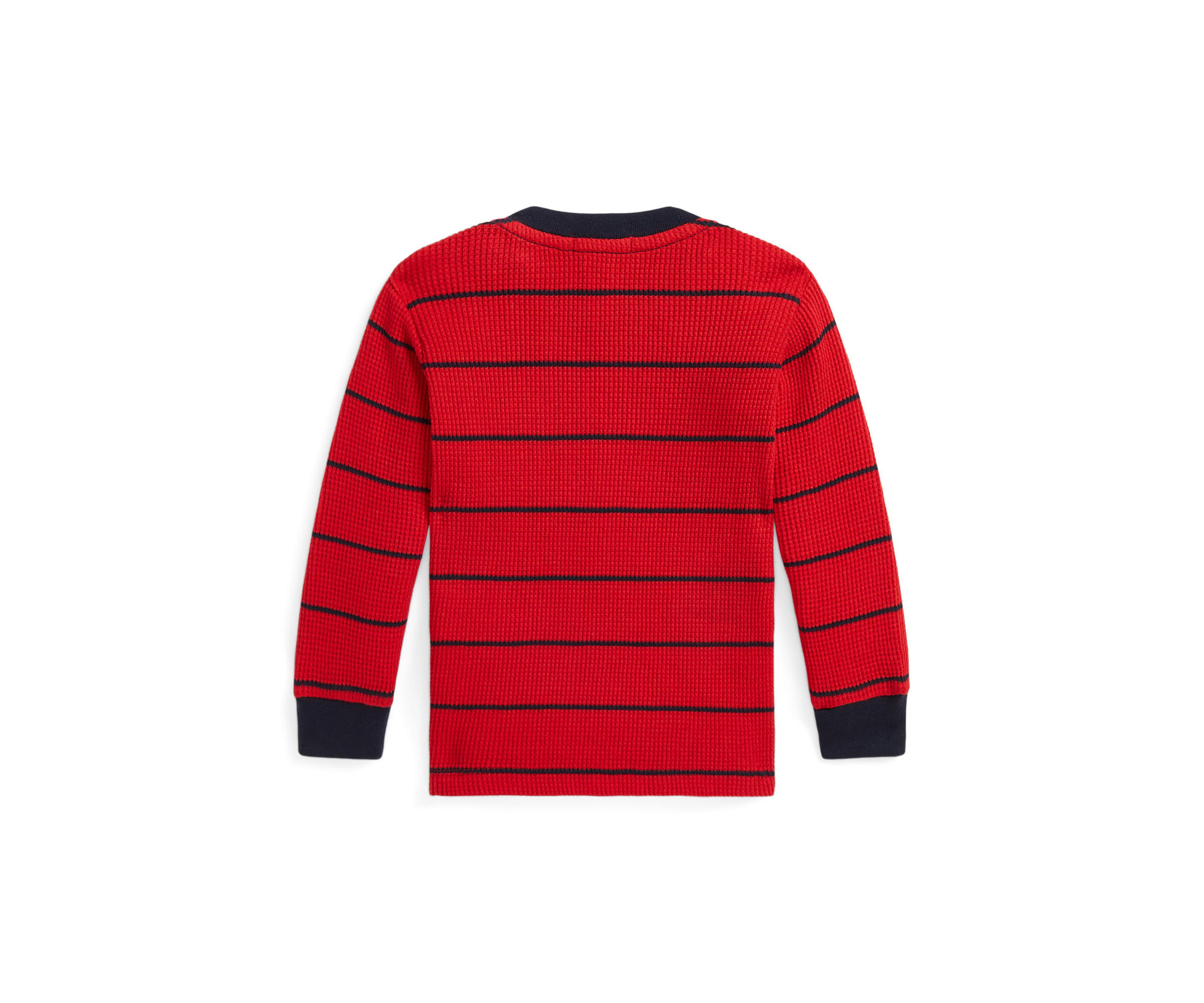 Baby Boys Striped Waffle Cotton Long Sleeve T-Shirt