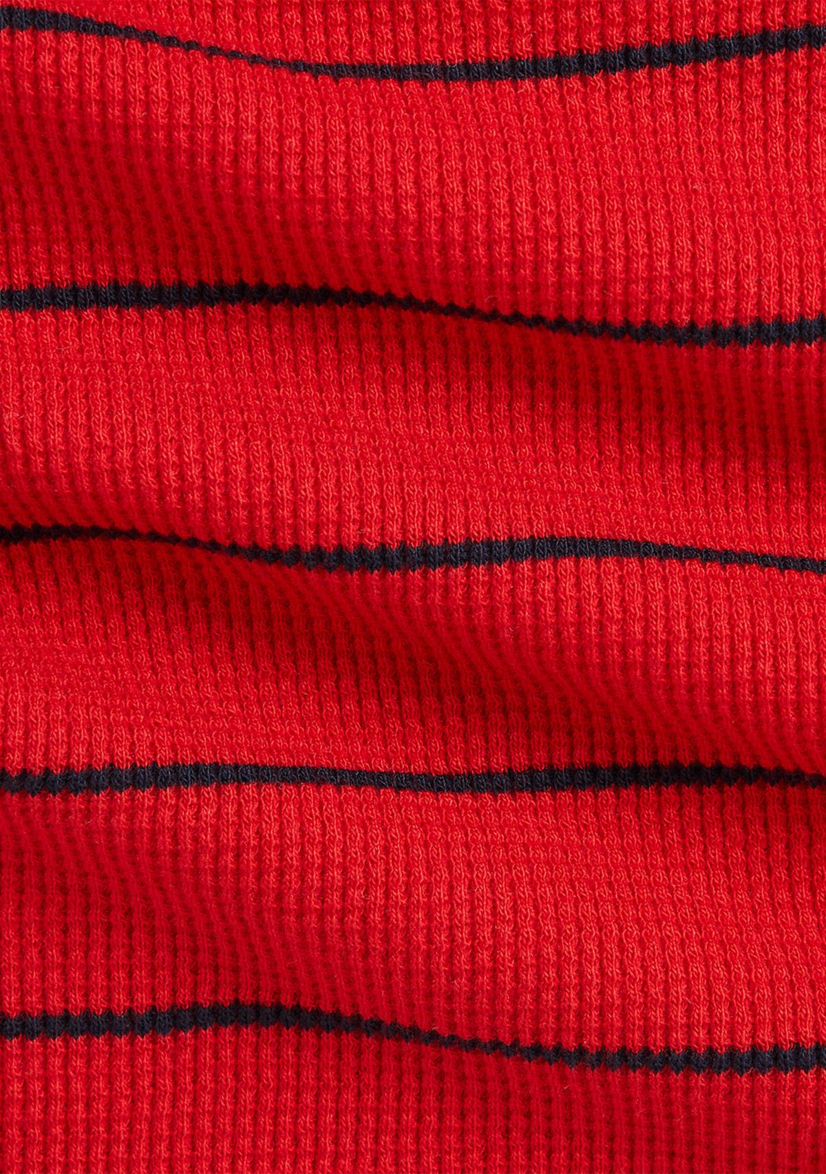 Baby Boys Striped Waffle Cotton Long Sleeve T-Shirt