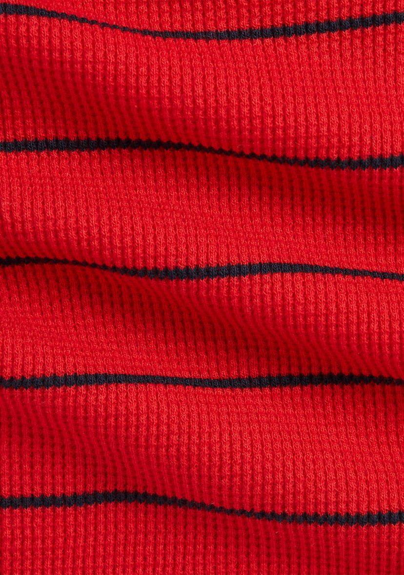 Baby Boys Striped Waffle Cotton Long Sleeve T-Shirt