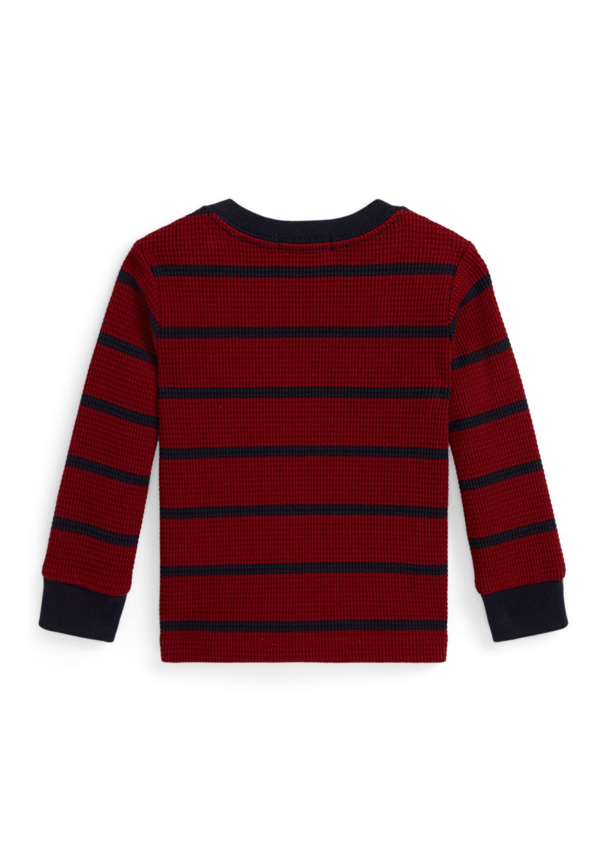 Baby Boys Striped Waffle Cotton Long-Sleeve Tee