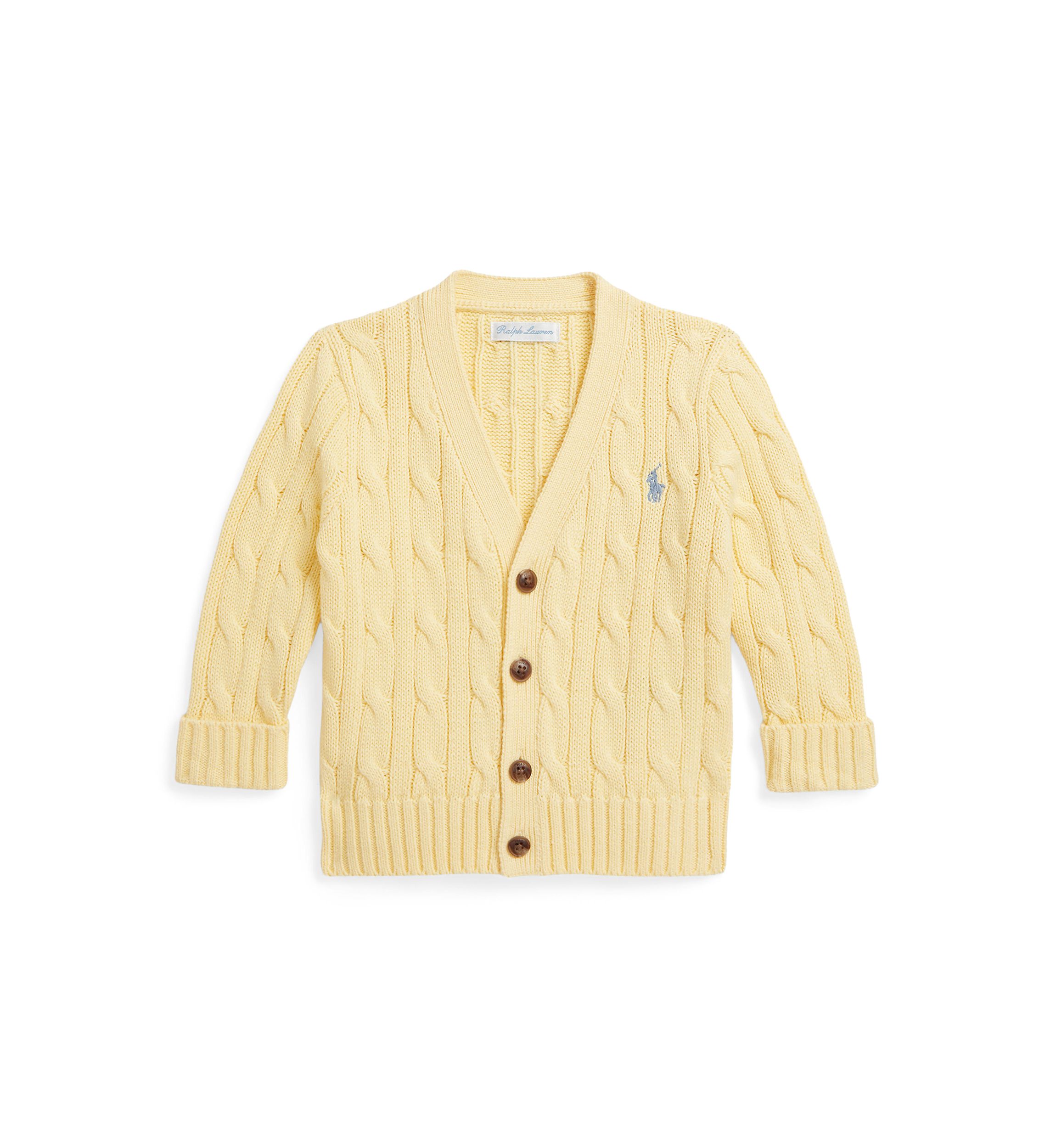 Ralph Lauren Childrenswear Baby Boys Cable-Knit Cotton V-Neck