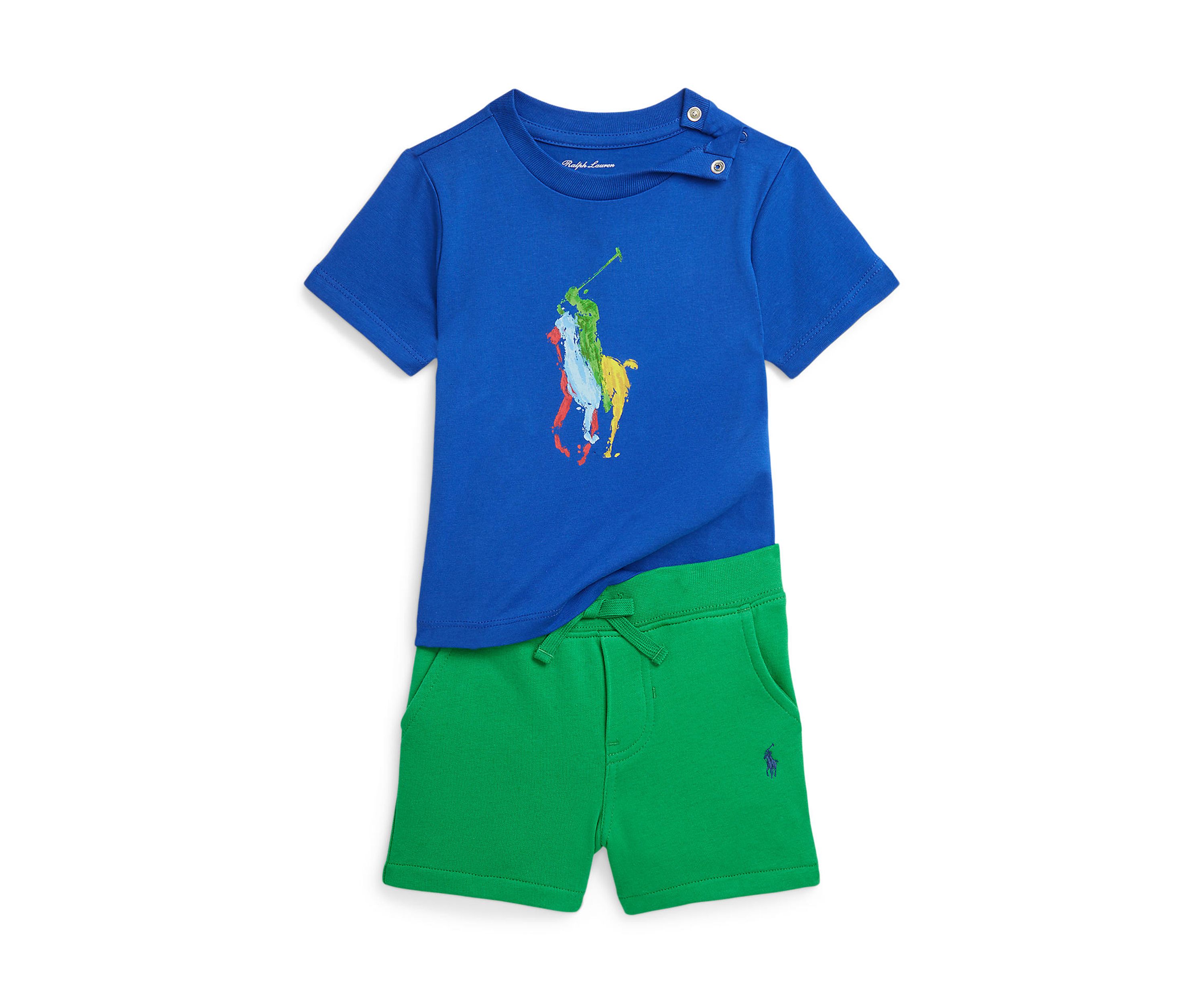 Baby Boys Big Pony Cotton Tee & Fleece Short Set