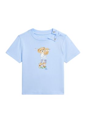 Ralph Lauren Childrenswear Baby Boys Polo Bear Cotton Jersey Tee, Blue, 18 Months -  0196231572567