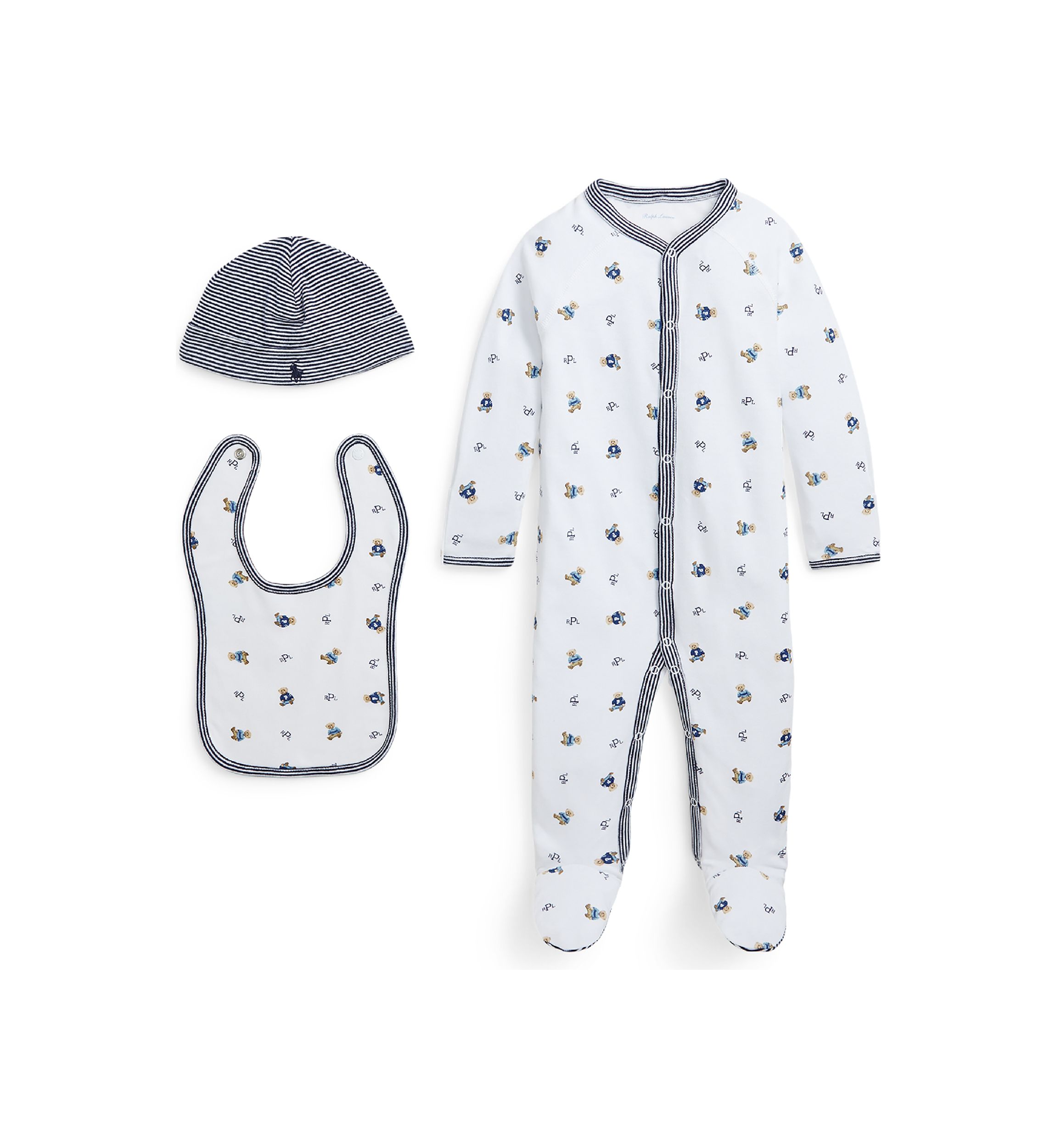 Baby Boys Polo Bear Cotton 3 Piece Gift Set
