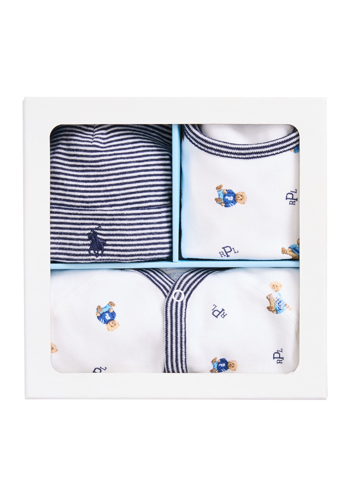 Baby Boys Polo Bear Cotton 3 Piece Gift Set