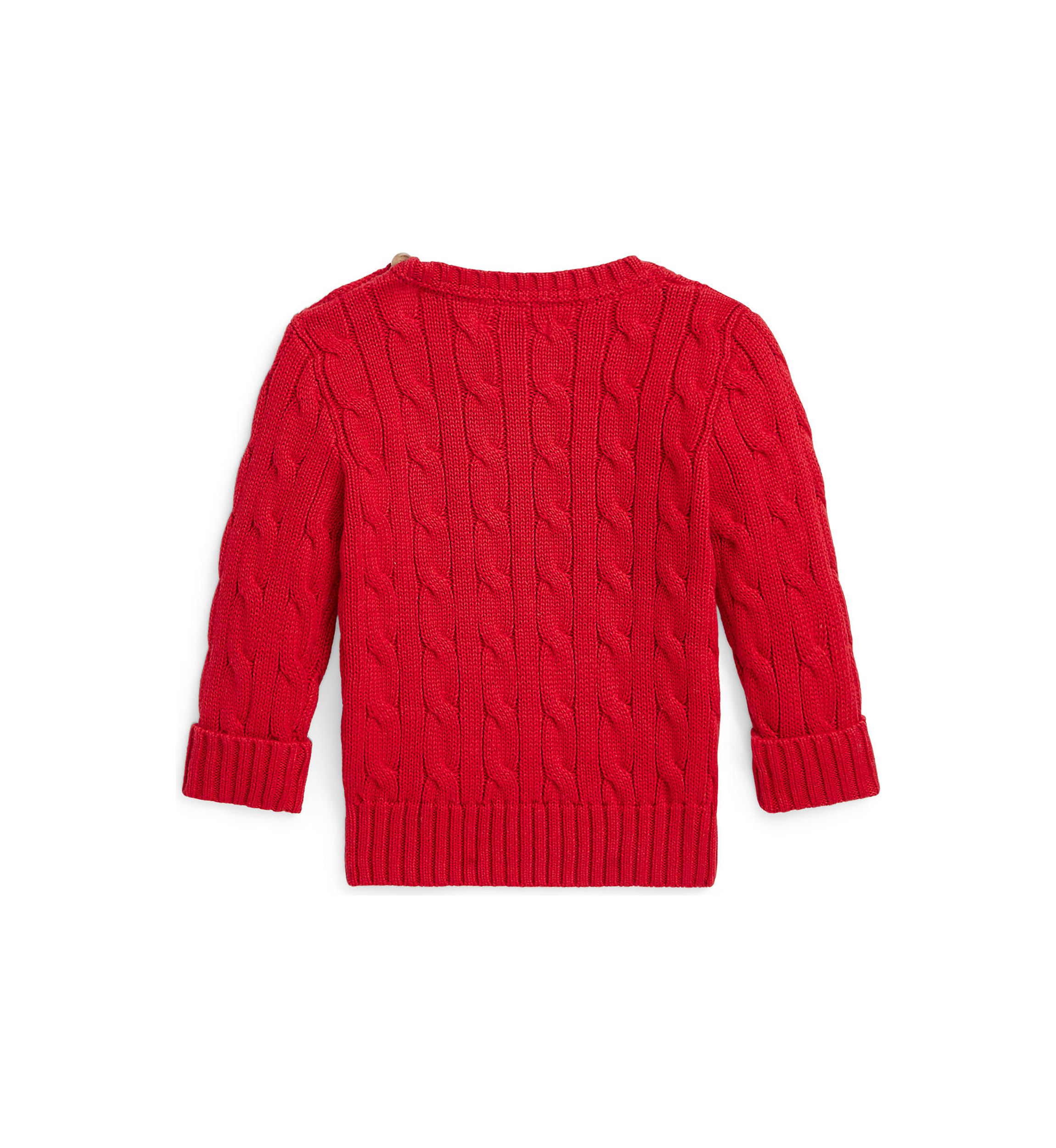 Baby Boys Polo Bear Cable Knit Cotton Sweater