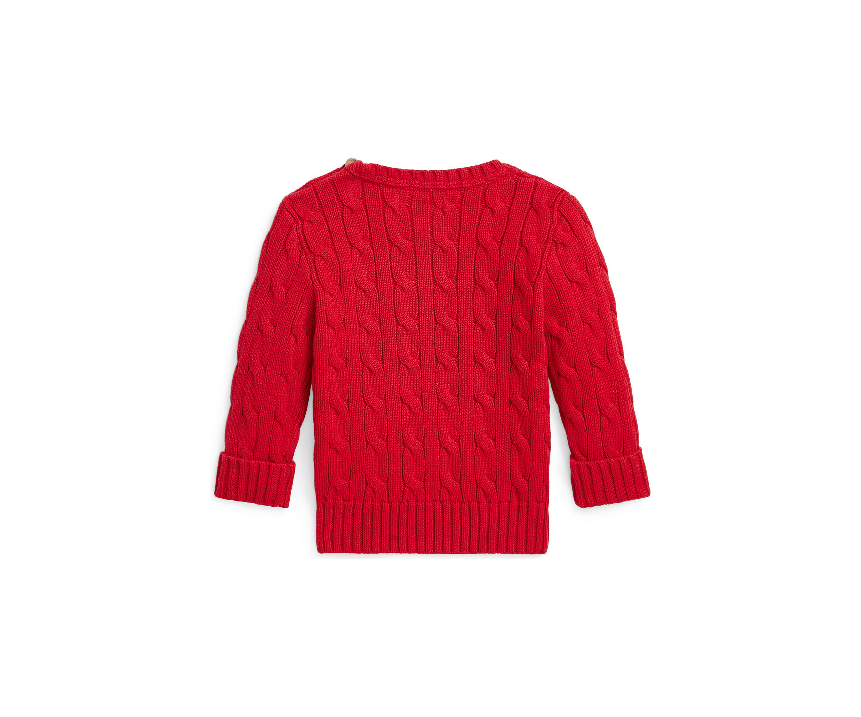 Baby Boys Polo Bear Cable Knit Cotton Sweater
