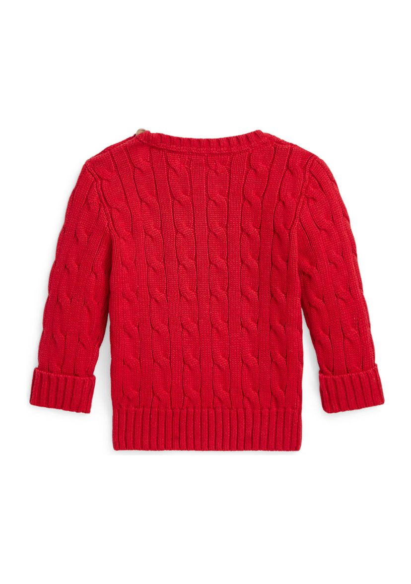 Baby Boys Polo Bear Cable Knit Cotton Sweater