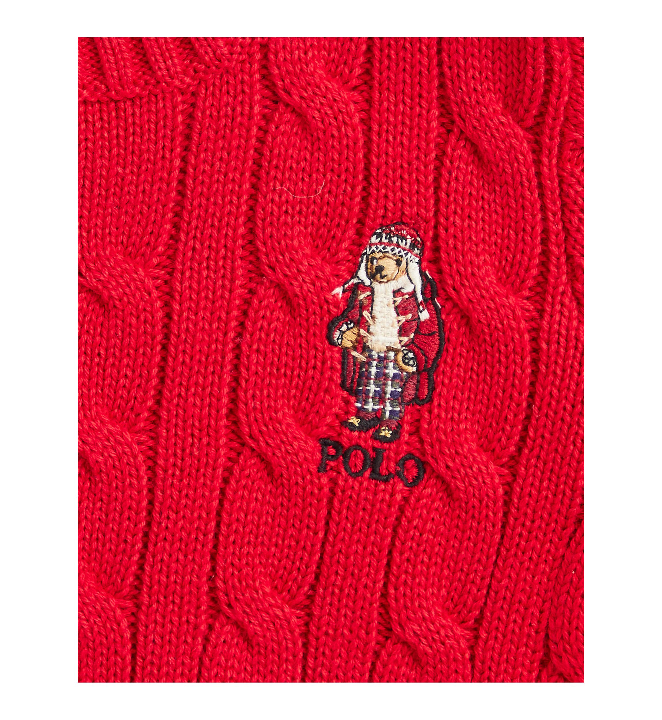 Baby Boys Polo Bear Cable Knit Cotton Sweater