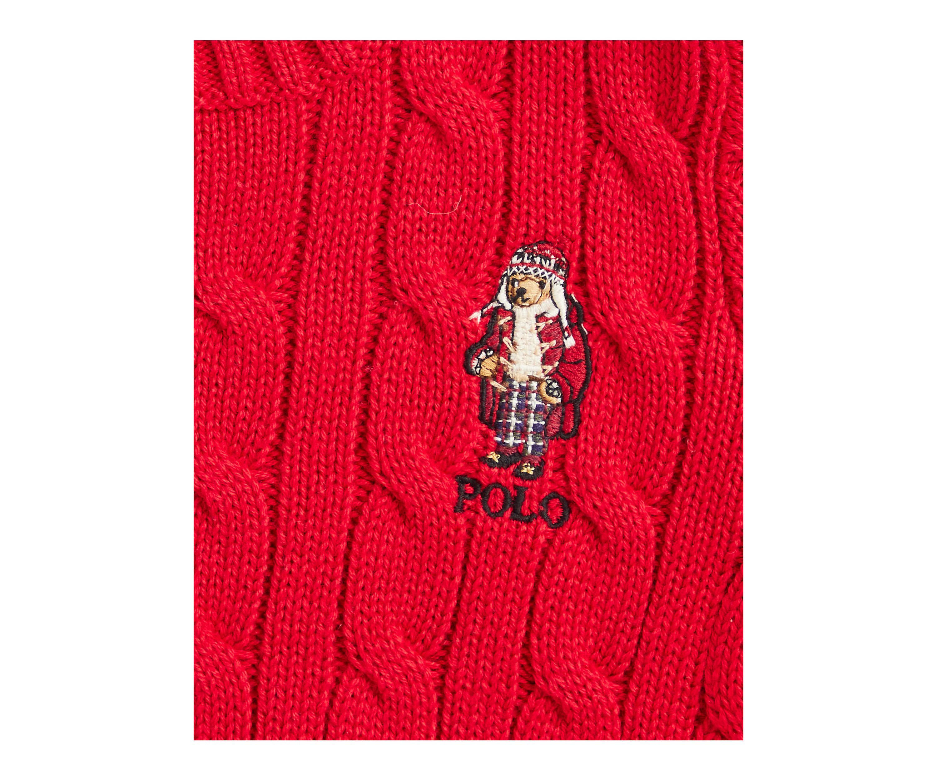 Baby Boys Polo Bear Cable Knit Cotton Sweater