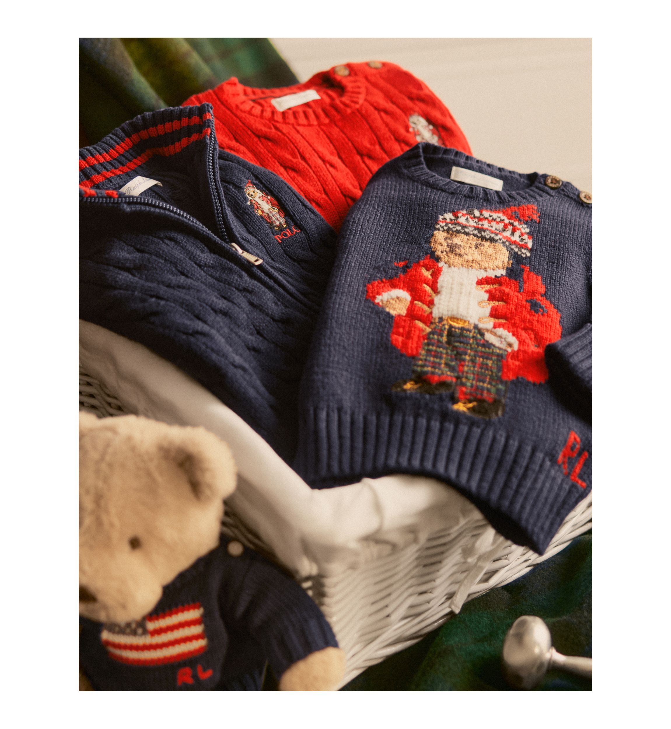 Baby Boys Polo Bear Cable Knit Cotton Sweater
