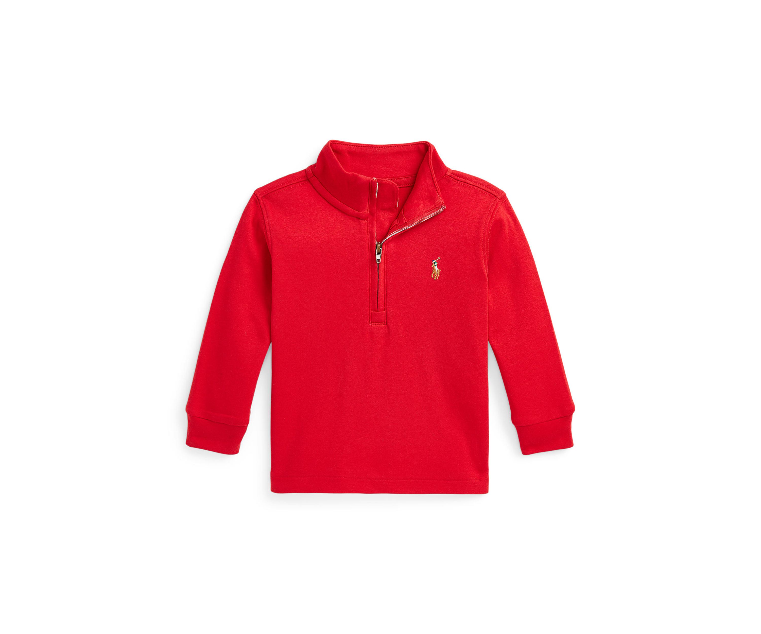 Baby Boys Cotton Interlock Quarter Zip Pullover Sweatshirt