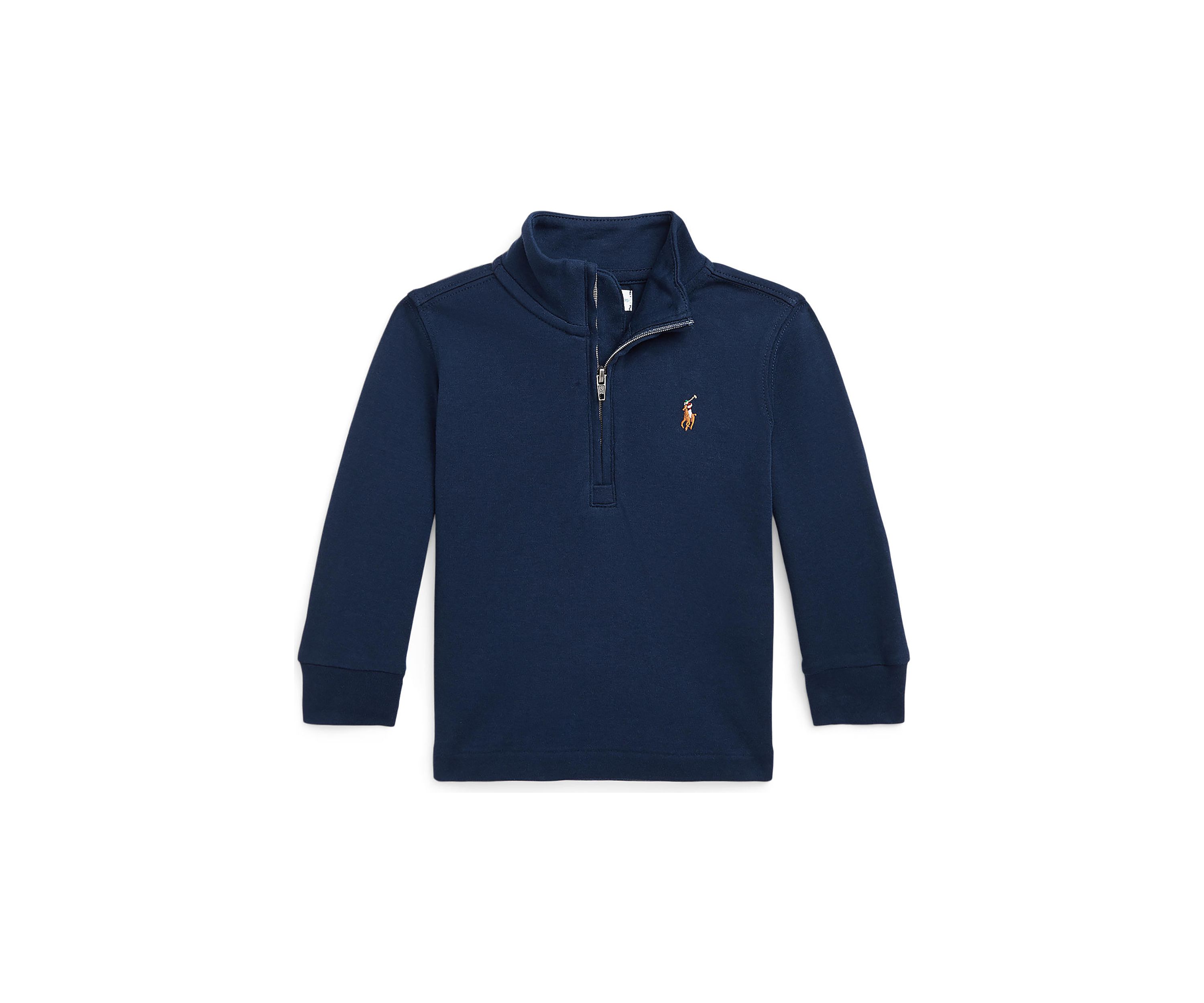 Baby Boys Cotton Interlock Quarter-Zip Pullover