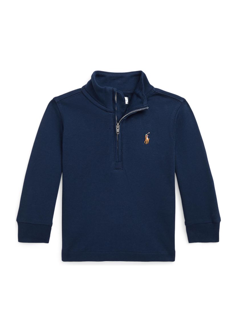 Baby Boys Cotton Interlock Quarter-Zip Pullover