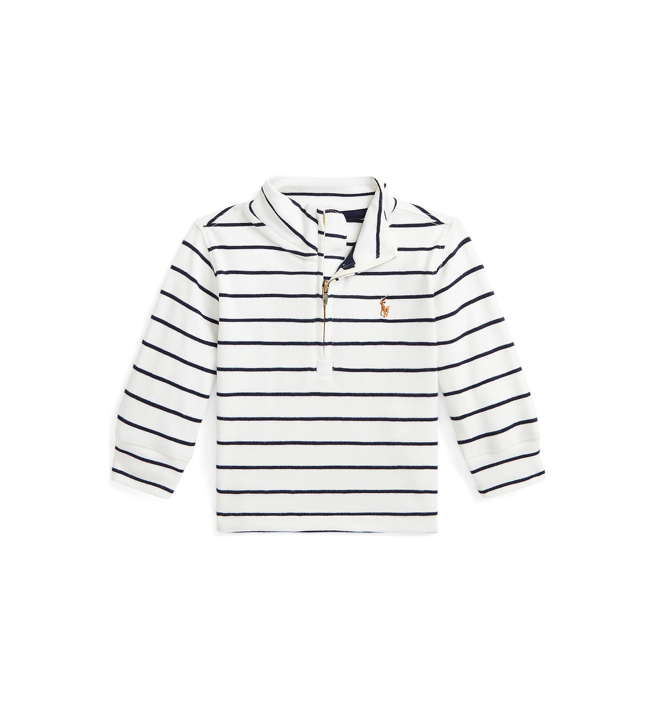 Baby Boys Striped Cotton 1/4 Zip Pullover