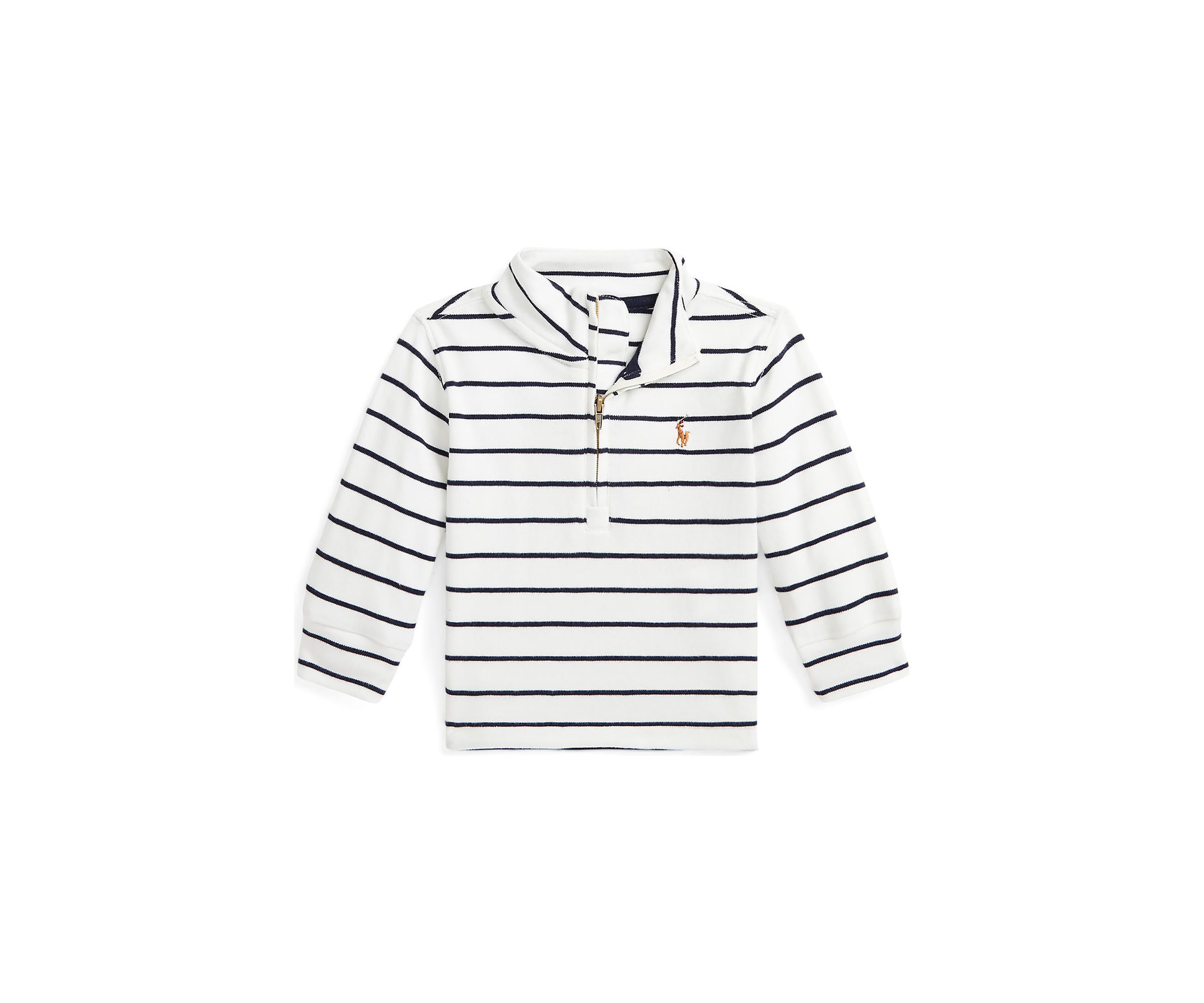 Baby Boys Striped Cotton 1/4 Zip Pullover
