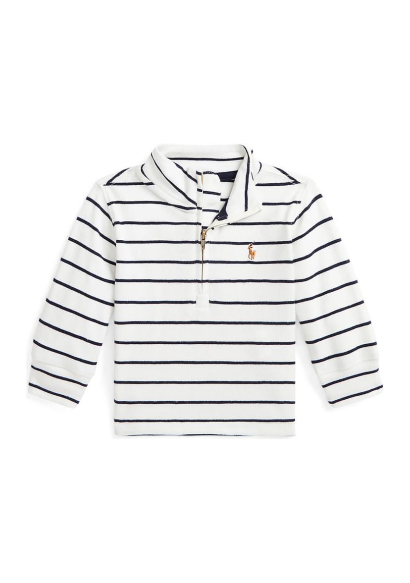 Baby Boys Striped Cotton 1/4 Zip Pullover