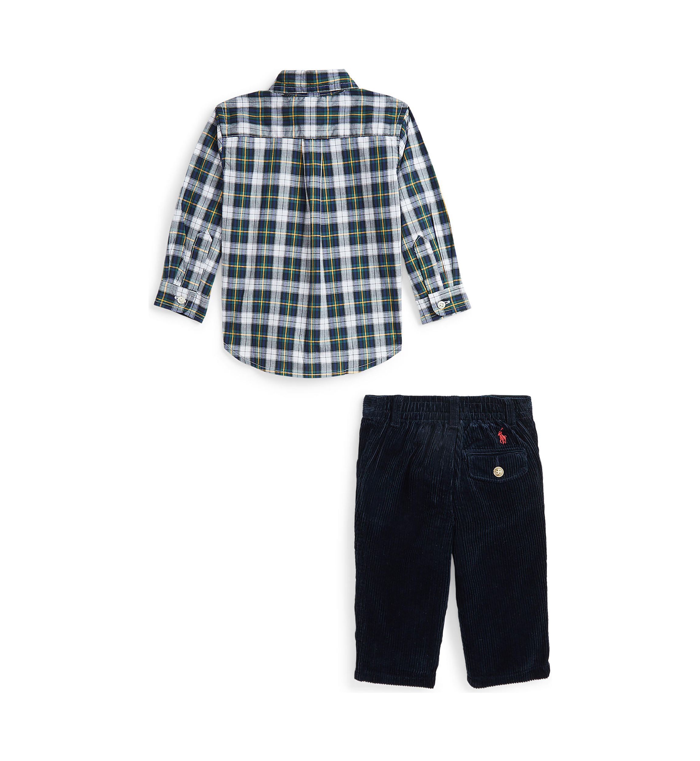 Baby Boys Plaid Poplin Shirt & Corduroy Pants Set