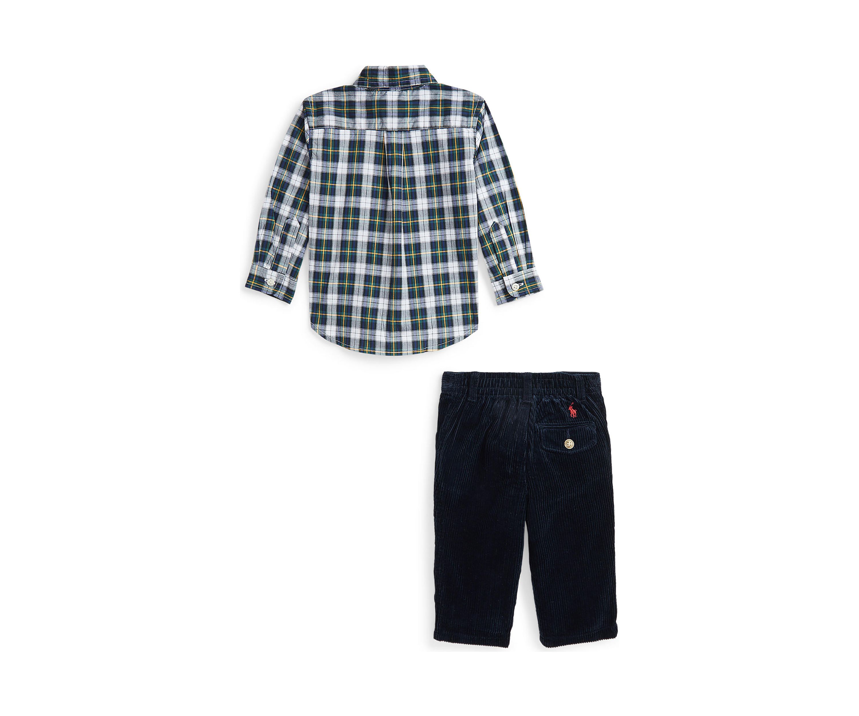 Baby Boys Plaid Poplin Shirt & Corduroy Pants Set