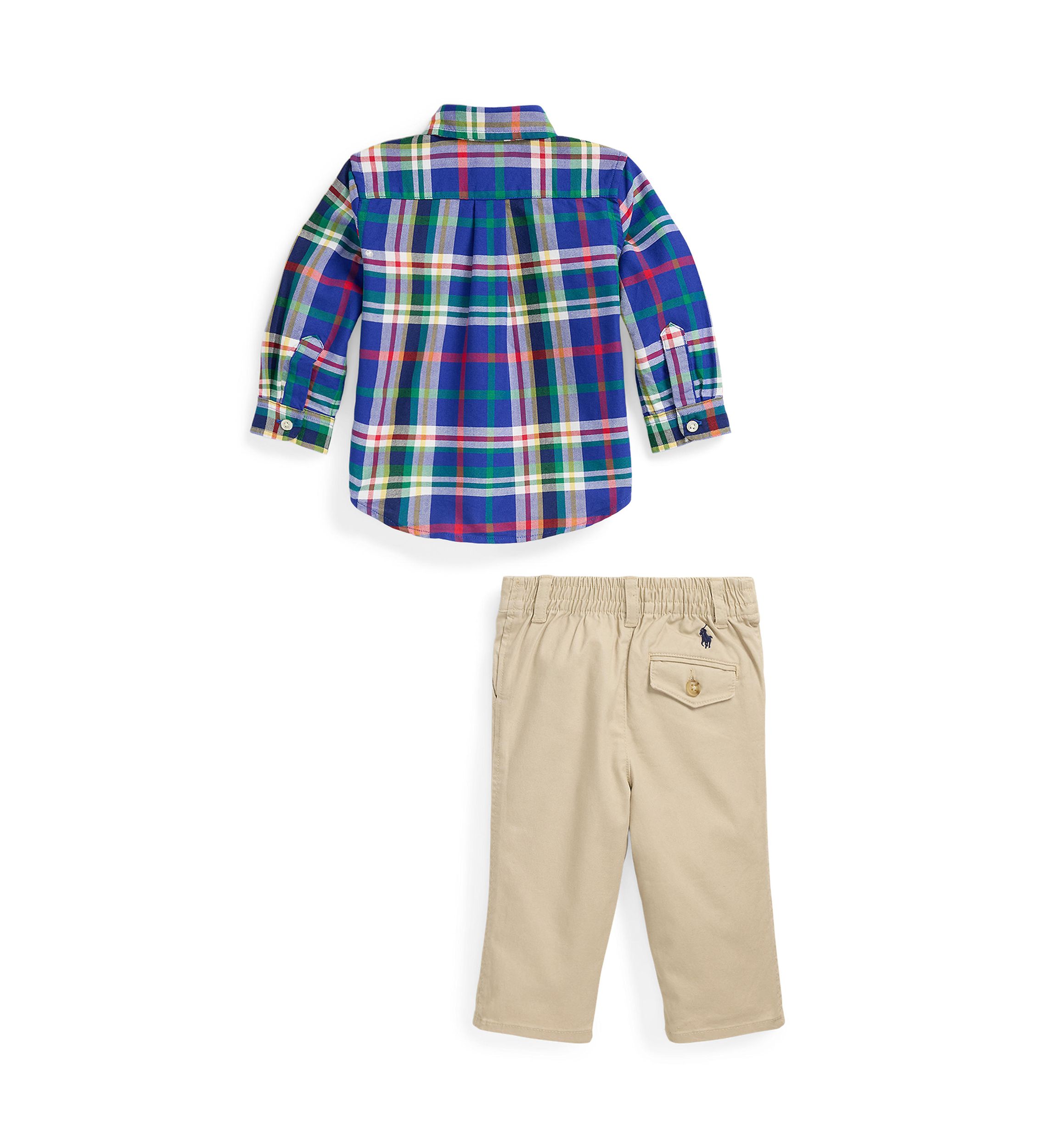 Baby Boys Plaid Oxford Shirt & Chino Pants Set