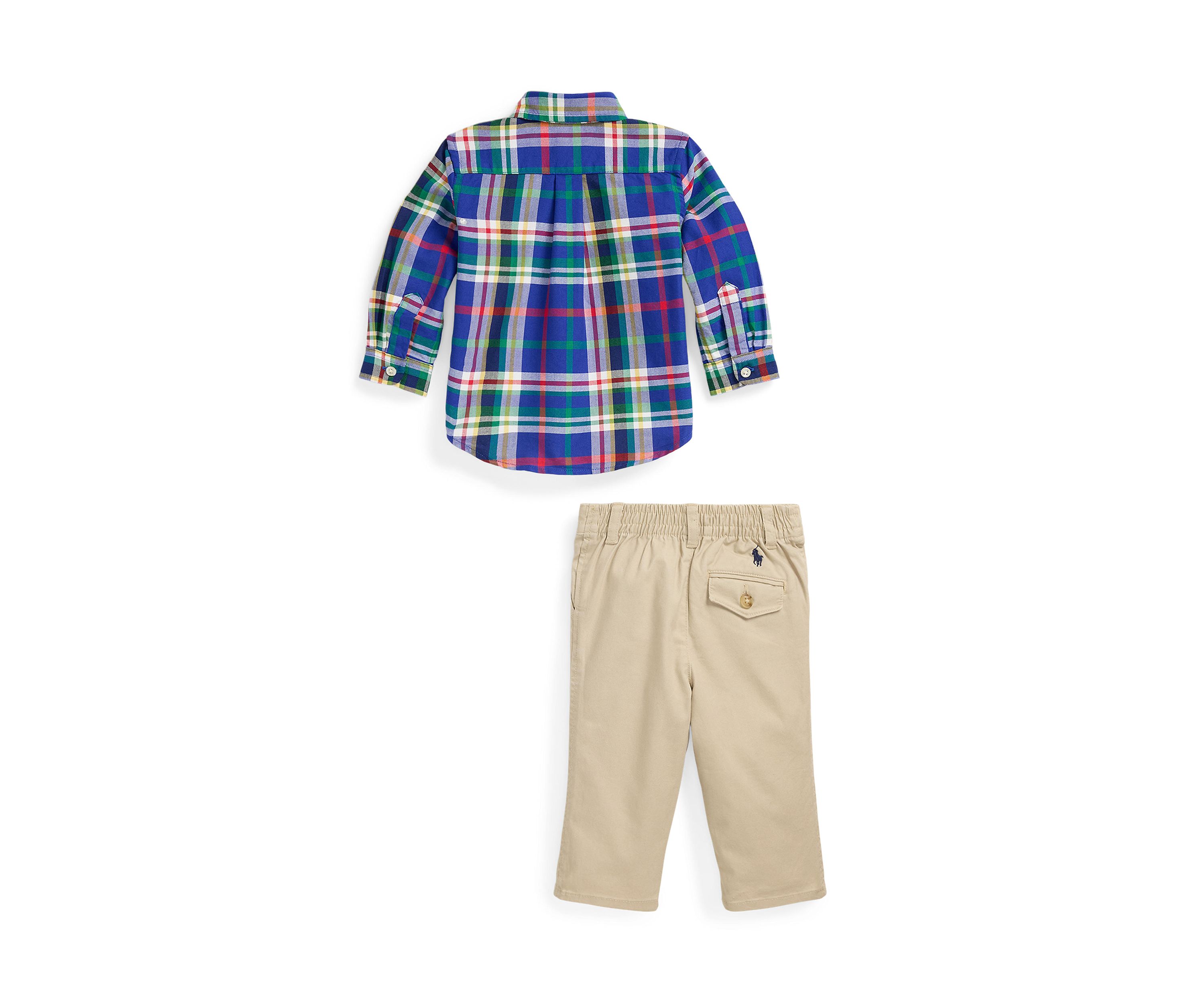 Baby Boys Plaid Oxford Shirt & Chino Pants Set