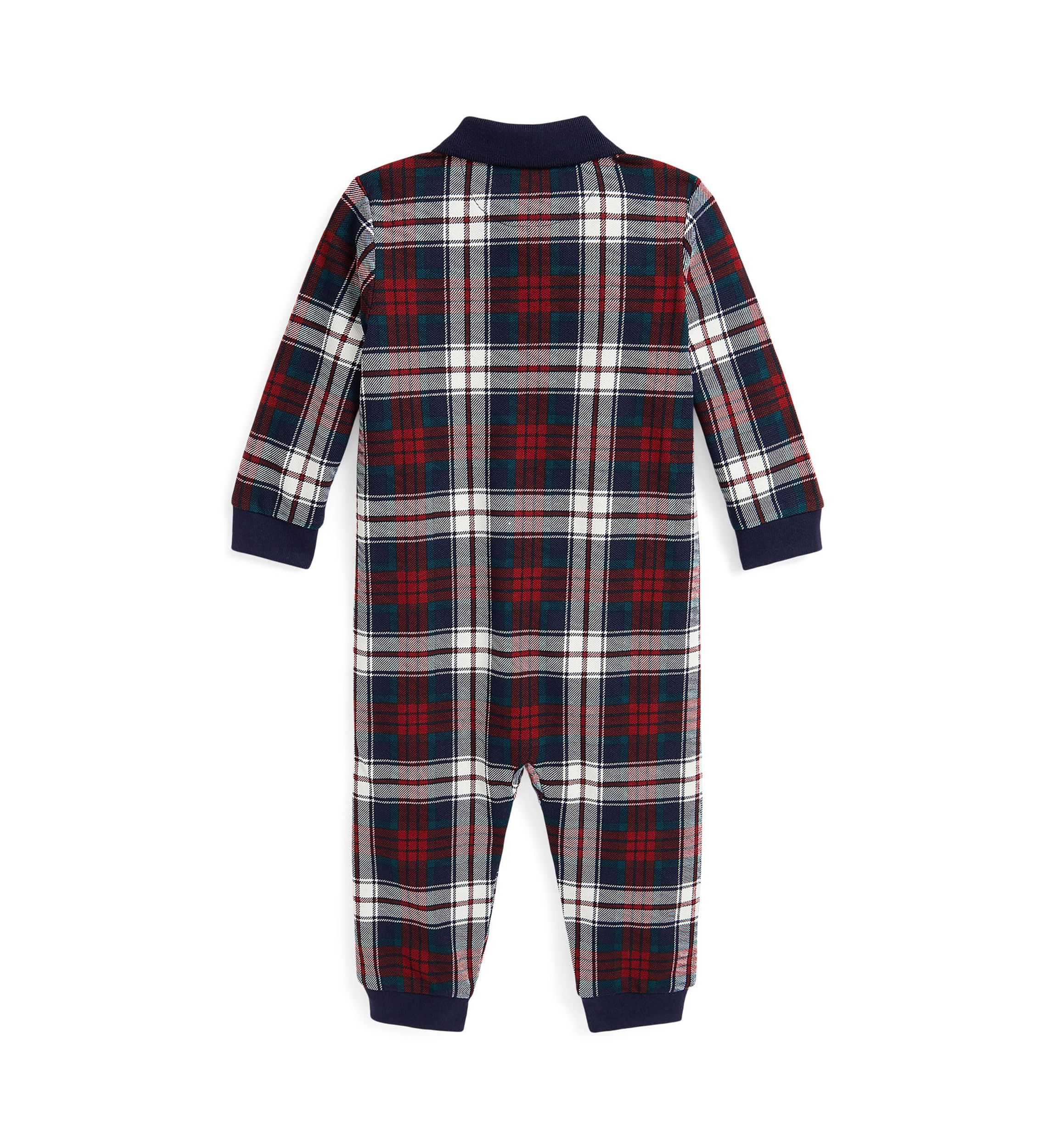 Baby Boys Plaid Cotton Mesh Polo Coverall