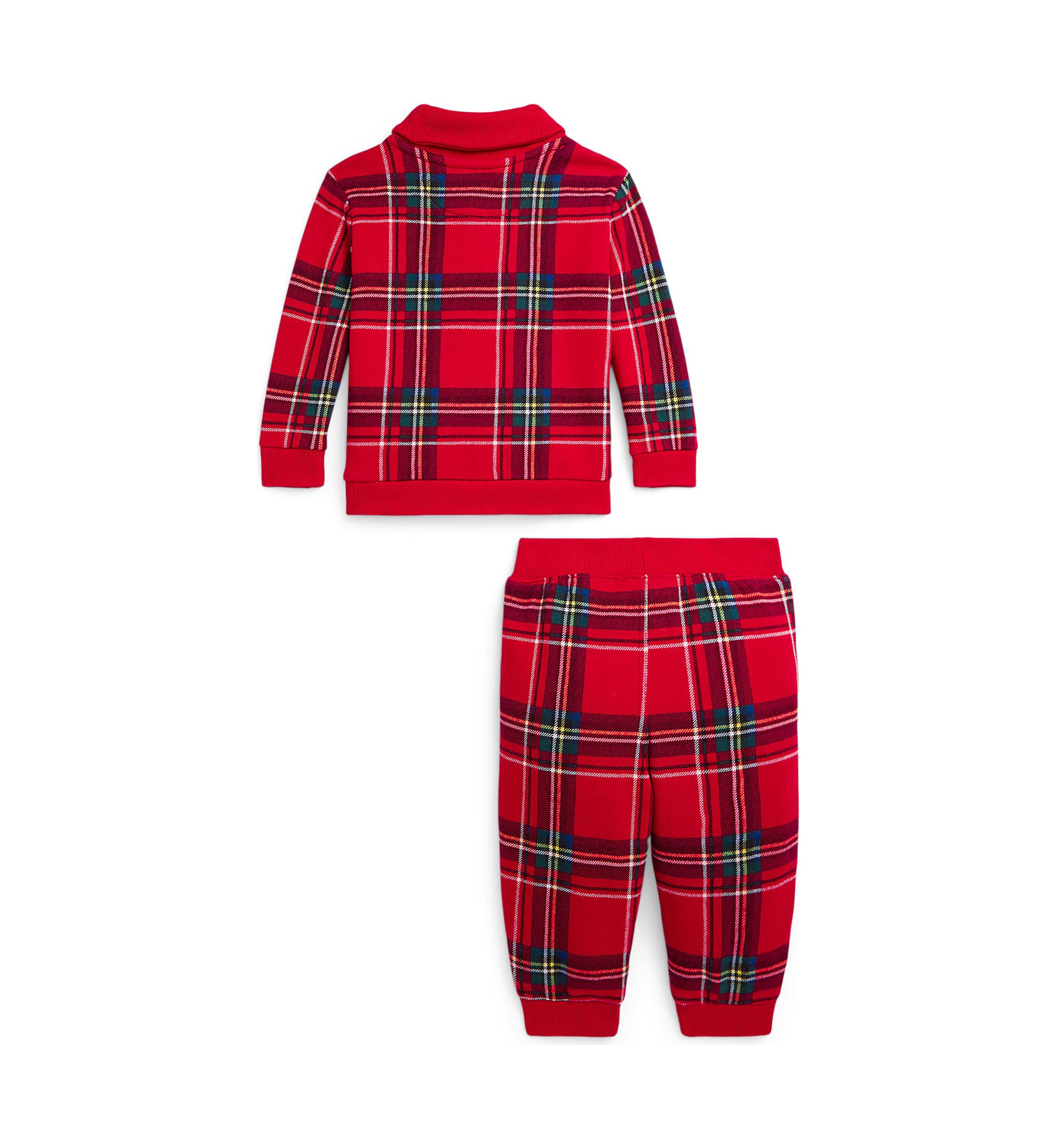 Baby Boys Plaid Fleece Pullover & Jogger Pants Set