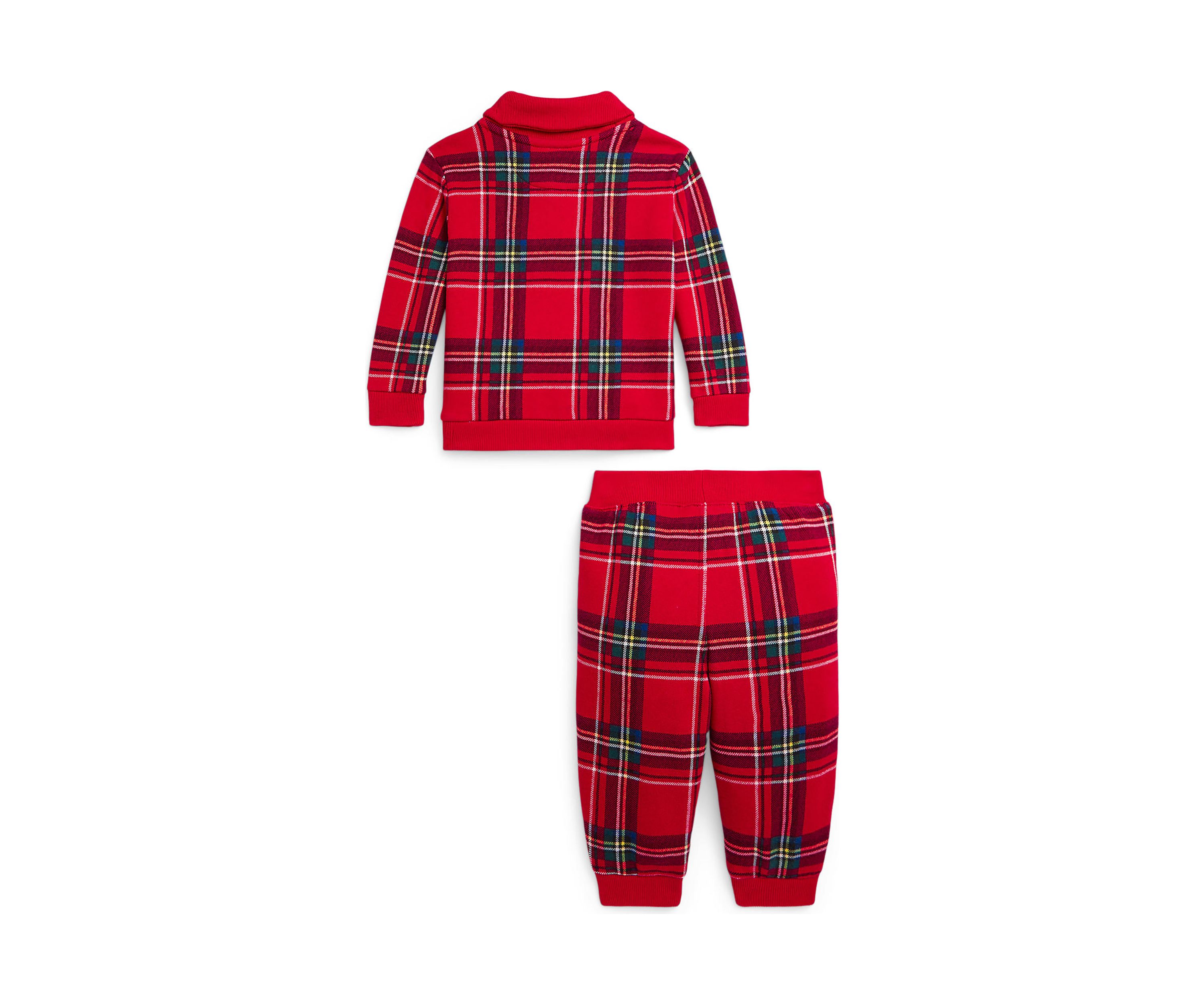 Baby Boys Plaid Fleece Pullover & Jogger Pants Set