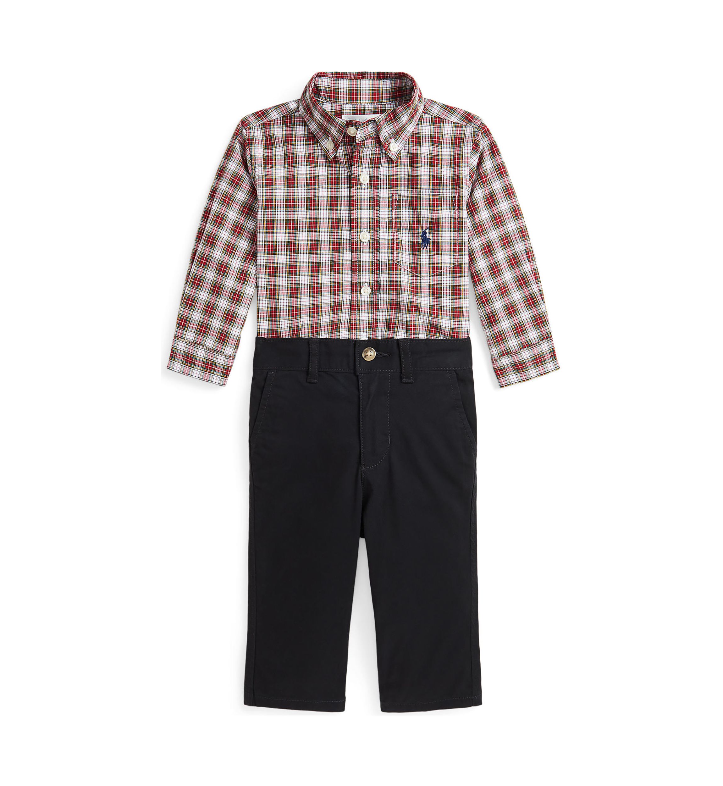 Baby Boys Plaid Poplin Shirt & Chino Pants Set